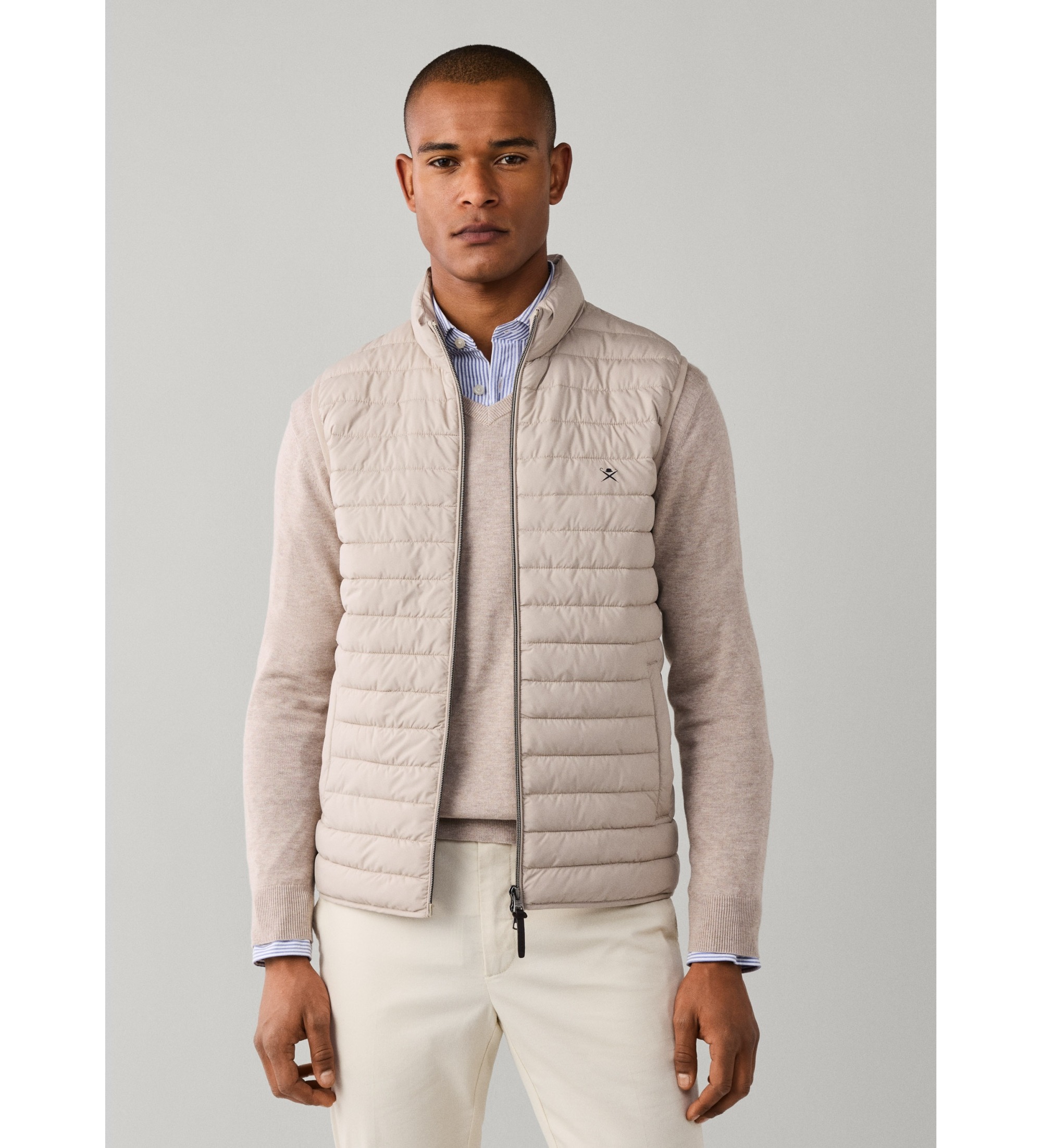 Hackett London für Herren. HM4000197 Weste Ultra beige (M), Lässig, Polyester