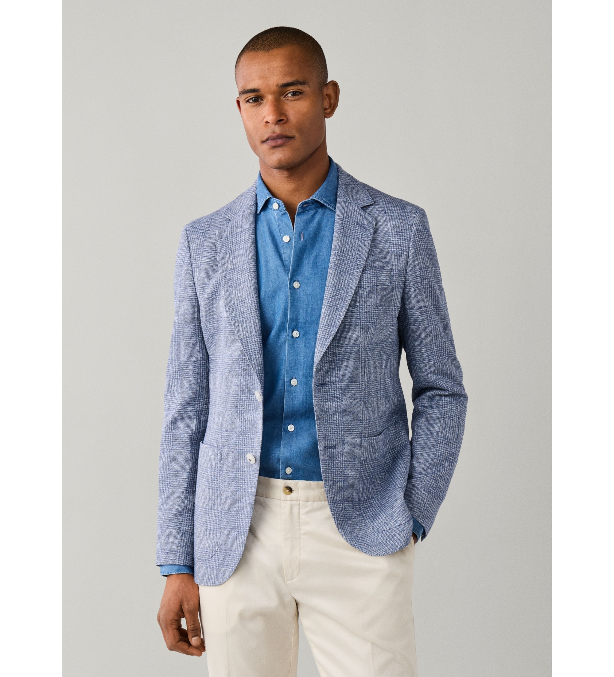 Hackett London für Herren. HM4400169 Britische Jacke blau (38/32), Baumwolle, Klassisch