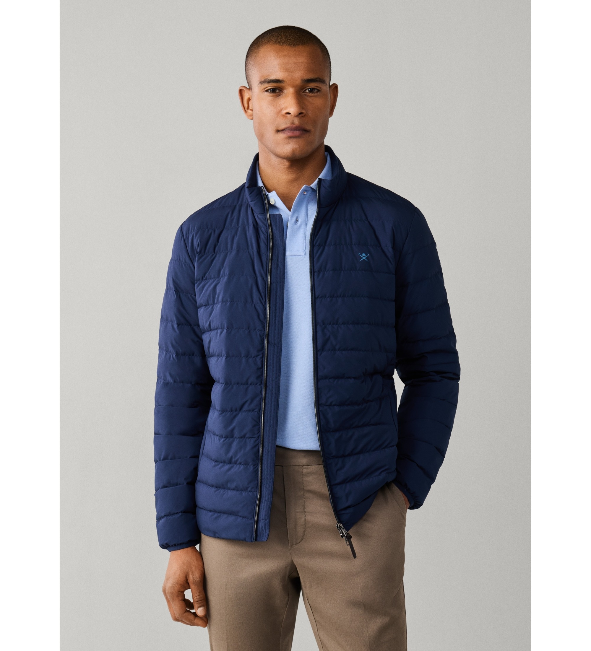Hackett London für Herren. HM4000198 Moto Jacke marineblau (S), Lässig, Polyester