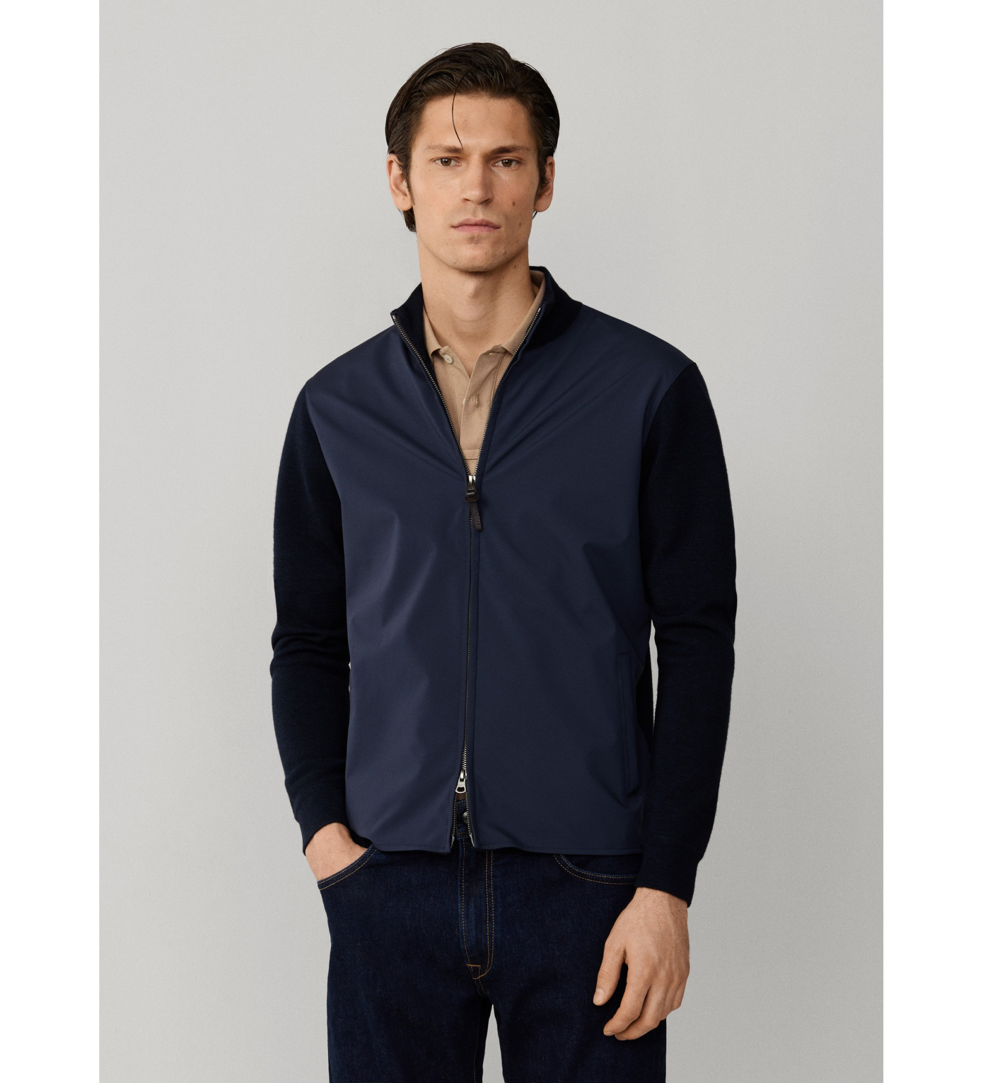 Hackett London für Herren. HM7000170 Marineblaue Reisejacke (XL), Lässig, Nylon