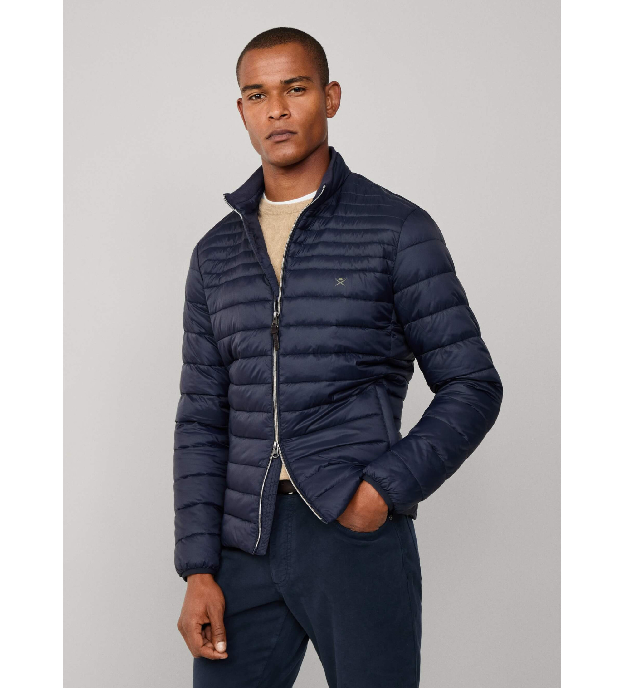 Hackett London für Herren. HM4000045 Ultra Moto Jacke navy (XXL), Lässig, Nylon, Marine