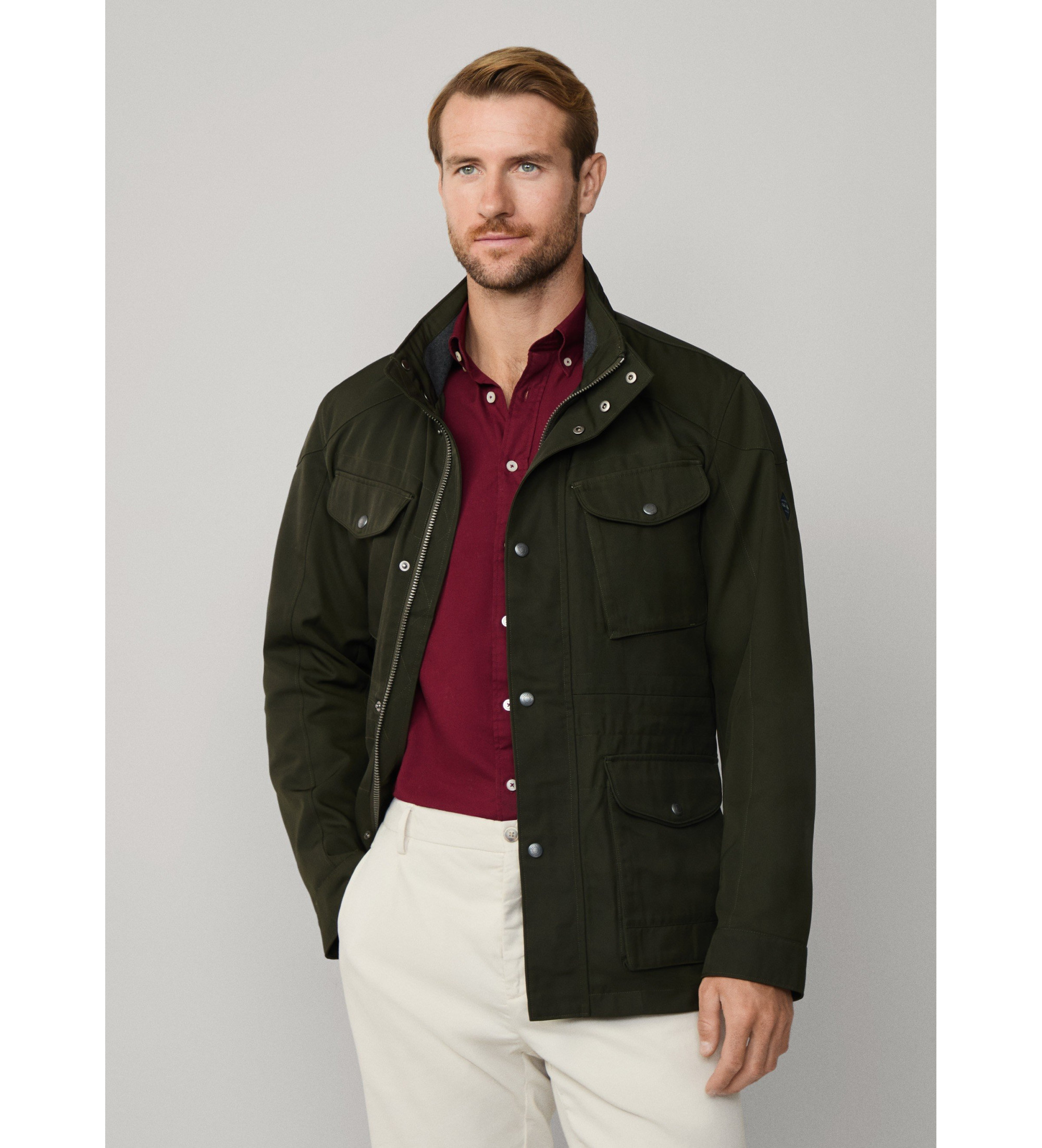 Hackett London für Herren. HM4000043 Velospeed Jacke grün (XL), Lässig, Polyester