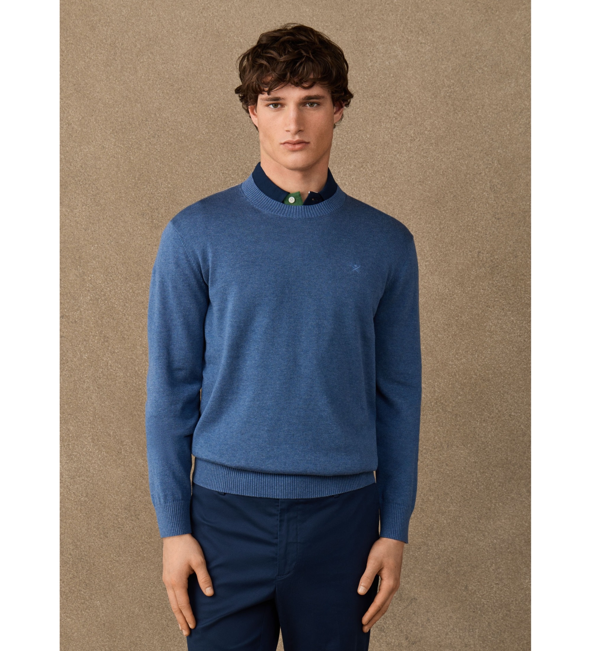 Hackett London für Herren. HM7000116 Ess Cotton Crew-Pullover, blau (M), Lässig, Baumwolle