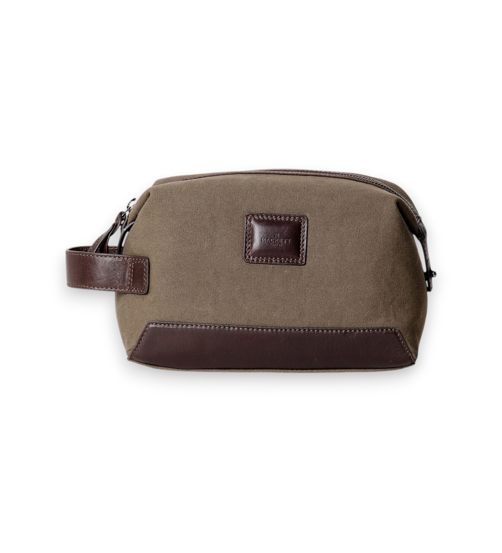 Hackett Londonvoor mannen. HM4100078 Barton Waxed toilettas olijfgroen (OSFA), Casual, Katoen
