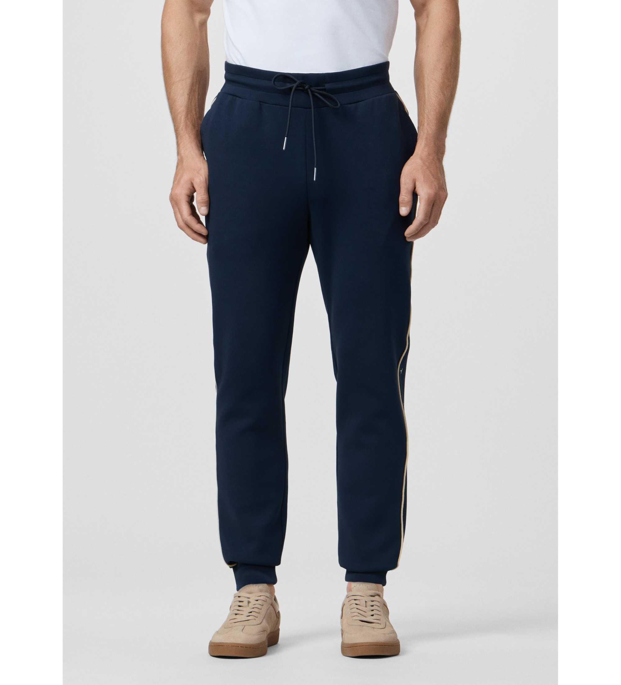 Hackett London für Herren. HM5800085 Jogginghose aus Fleece mit navyfarbenem Logo (L), Lässig, Baumwolle, Marine