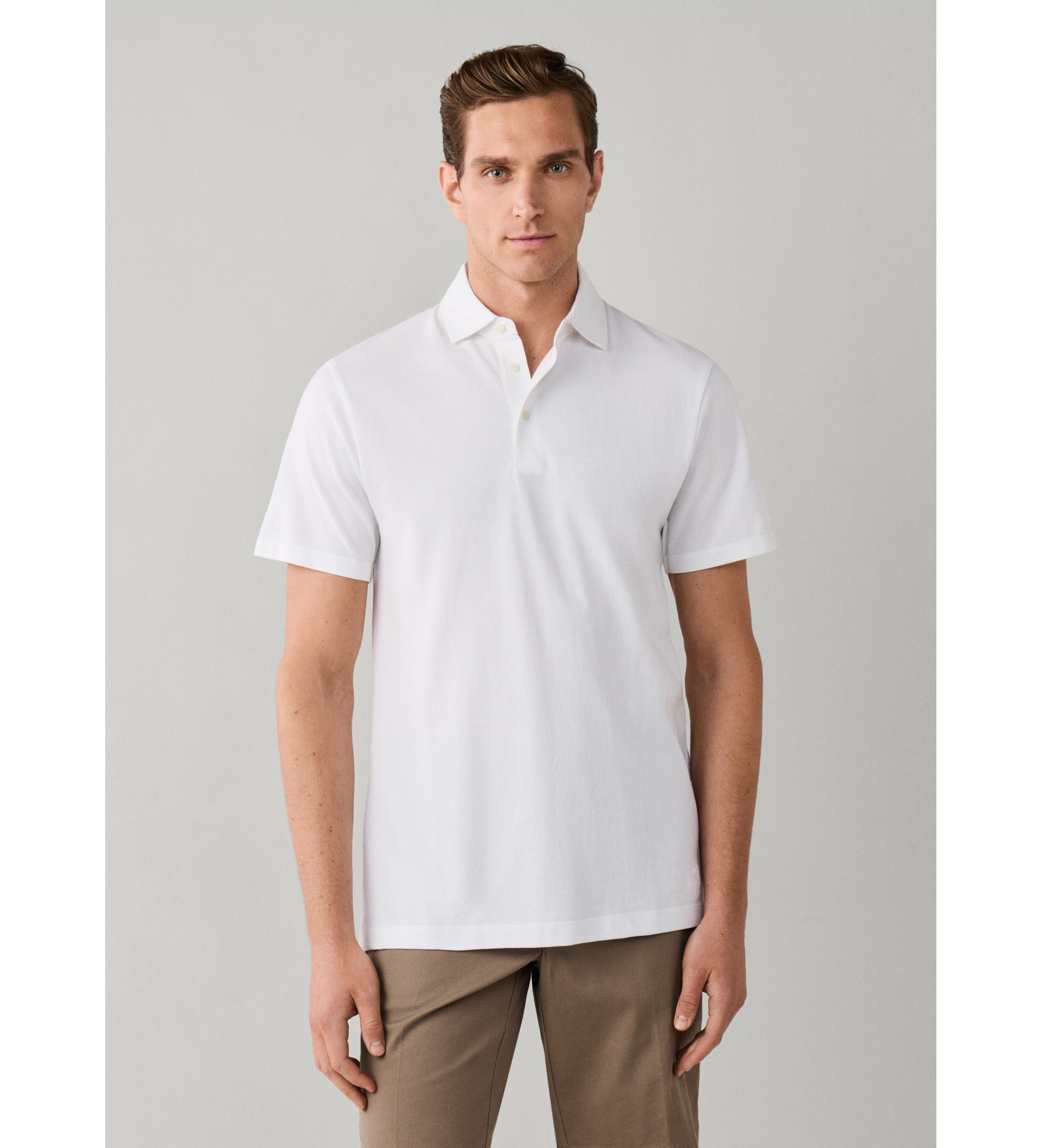 Hackett London für Herren. HM5600201 Weißes Gmd-Polohemd aus Piqué (XL), Lässig, Baumwolle, Kurzarm