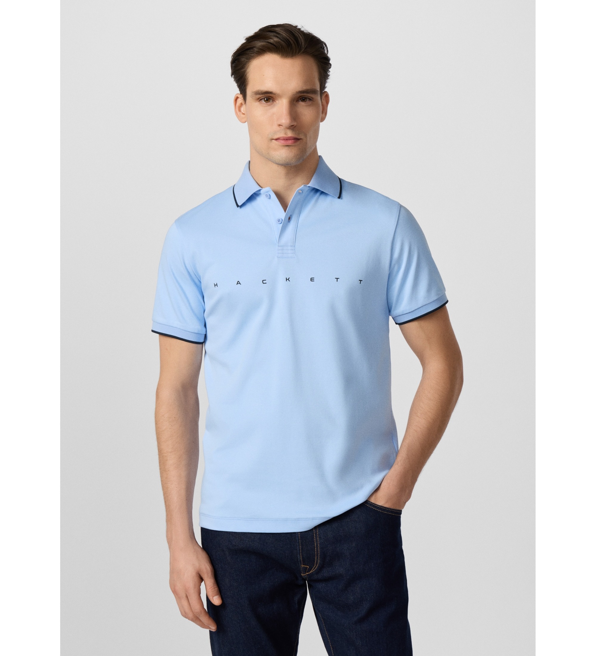 Hackett London für Herren. HM5600188 Polo-Shirt ?Hs Essential? in Blau (S), Lässig, Baumwolle, Kurzarm