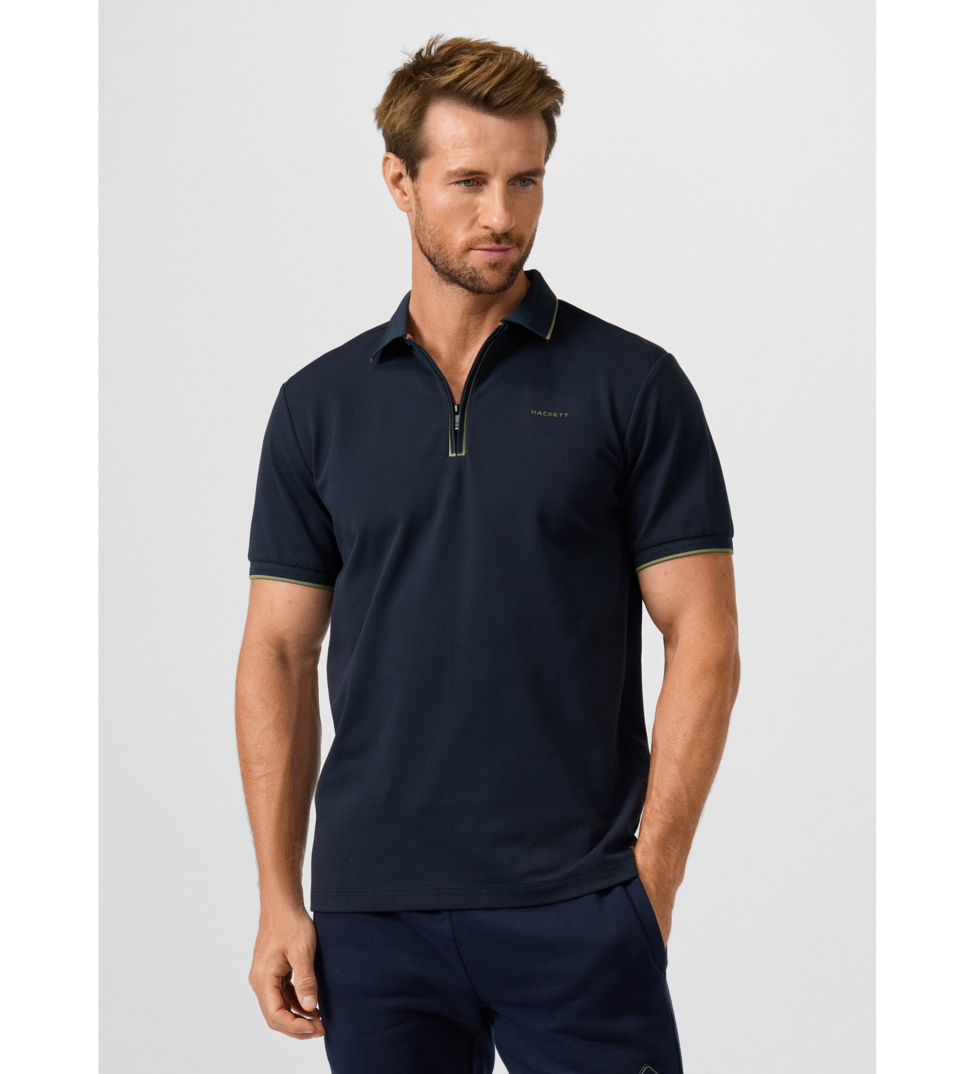 Hackett London für Herren. HM5600218 Marine Poloshirt Hs Range (M), Lässig, Baumwolle, Kurzarm