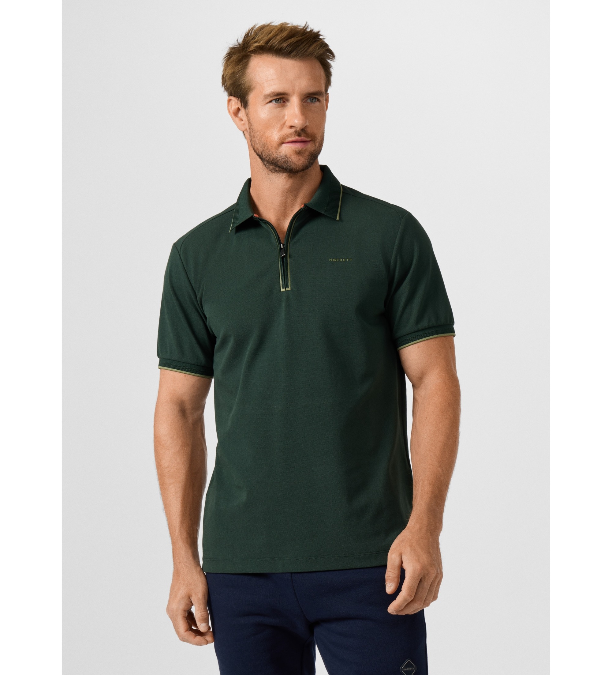 Hackett London für Herren. HM5600218 Grünes Hs Range Poloshirt (L), Lässig, Baumwolle, Kurzarm