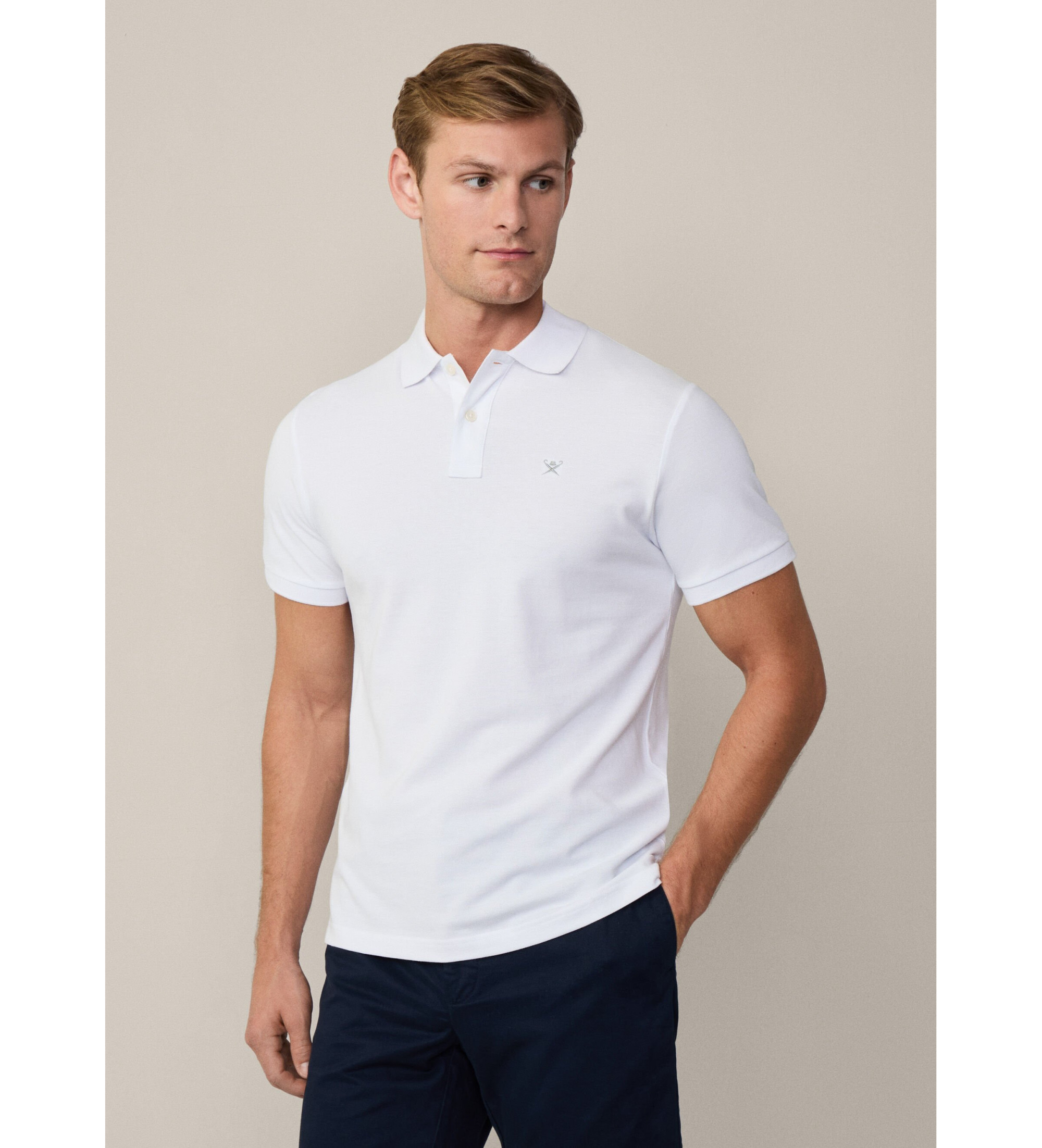 Hackett London für Herren. HM562363 Polo piqué fit slim fit weiß (M), Lässig, Baumwolle, Kurzarm