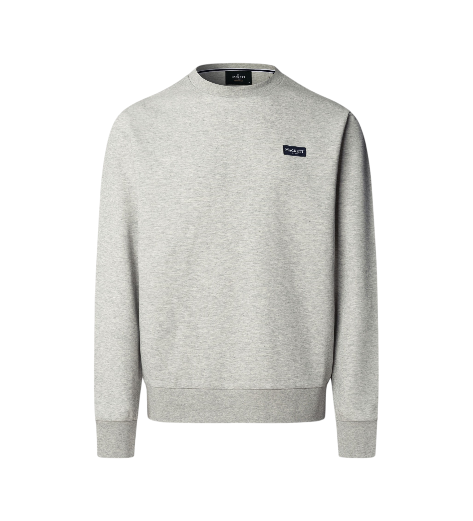 Hackett London für Herren. HM5800089 Sweatshirt mit Rundhalsausschnitt und grauem Logo (M), Lässig, Baumwolle