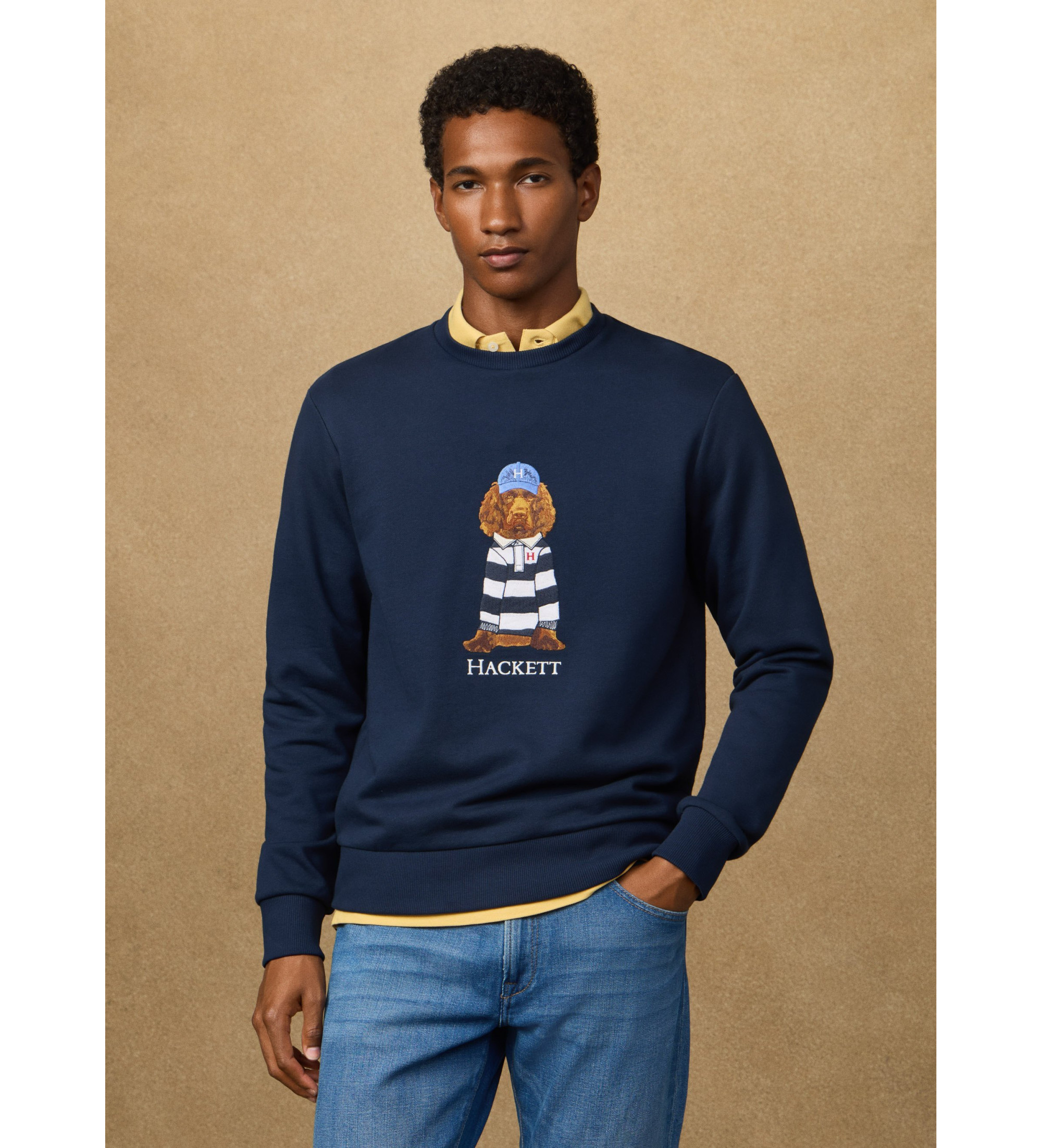Hackett London für Herren. HM5800093 Harry marineblau Sweatshirt (S), Lässig, Baumwolle