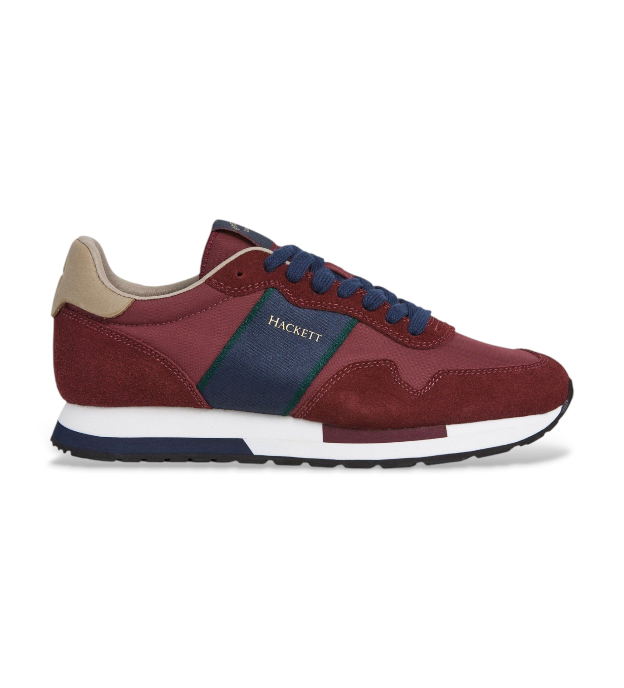 Hackett London für Herren. HMS200033 Turnschuhe Keston Heritage burgundy (42), Wohnung, Schnürsenkel, Lässig, Bordeaux