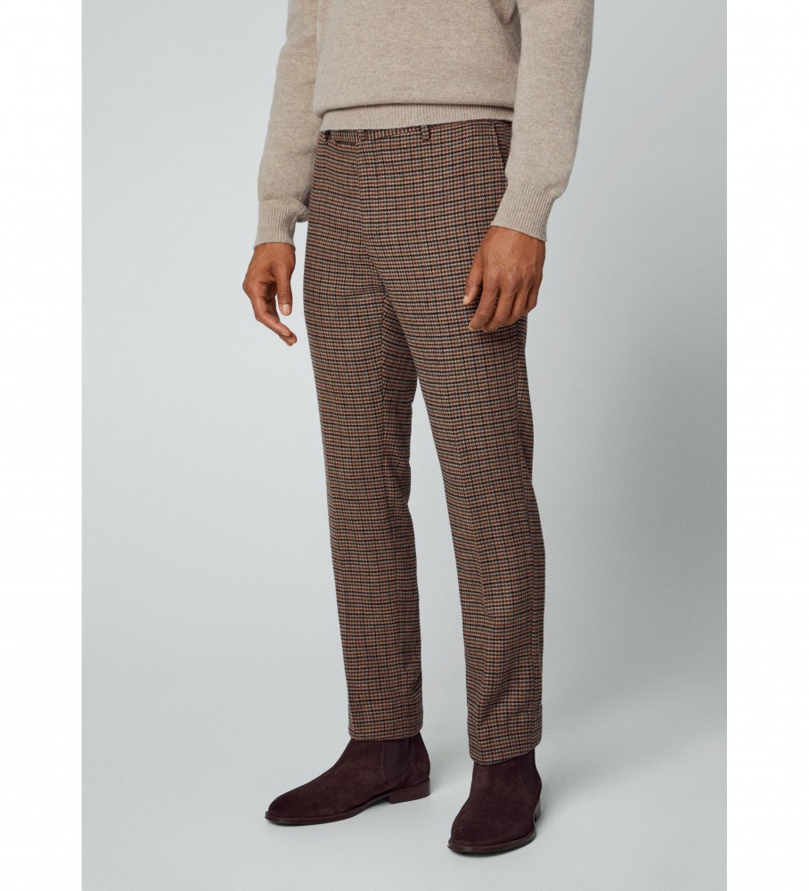Hackett London für Herren. HM212522 Herbstliche braune Hose (31/32), Lässig, Polyester