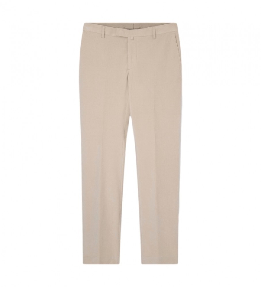 Hackett London für Herren. HM212523 Beige Hose aus strukturiertem Samt (36/32), Lässig, Baumwolle