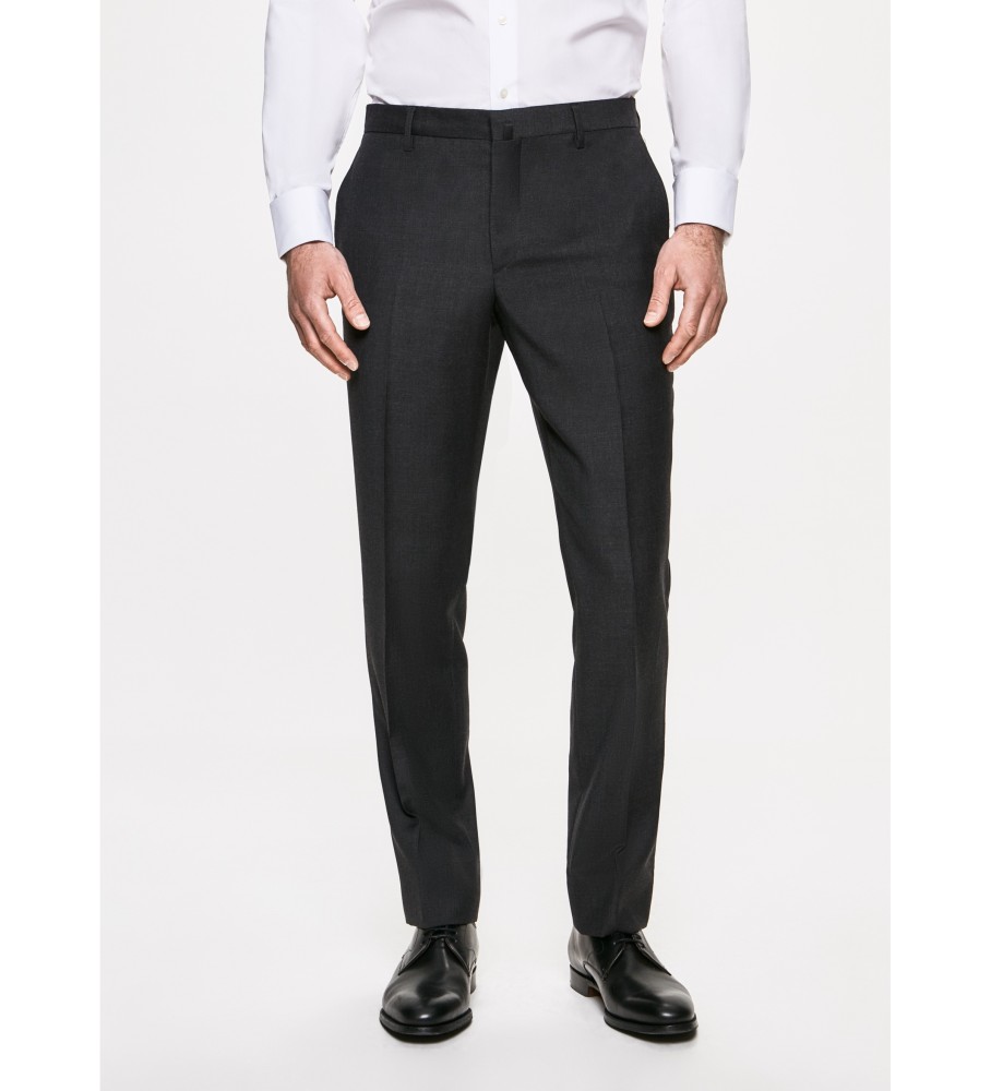 Hackett London für Herren. HM211176 Einfarbige Wollhose grau (34), Lässig, Wolle