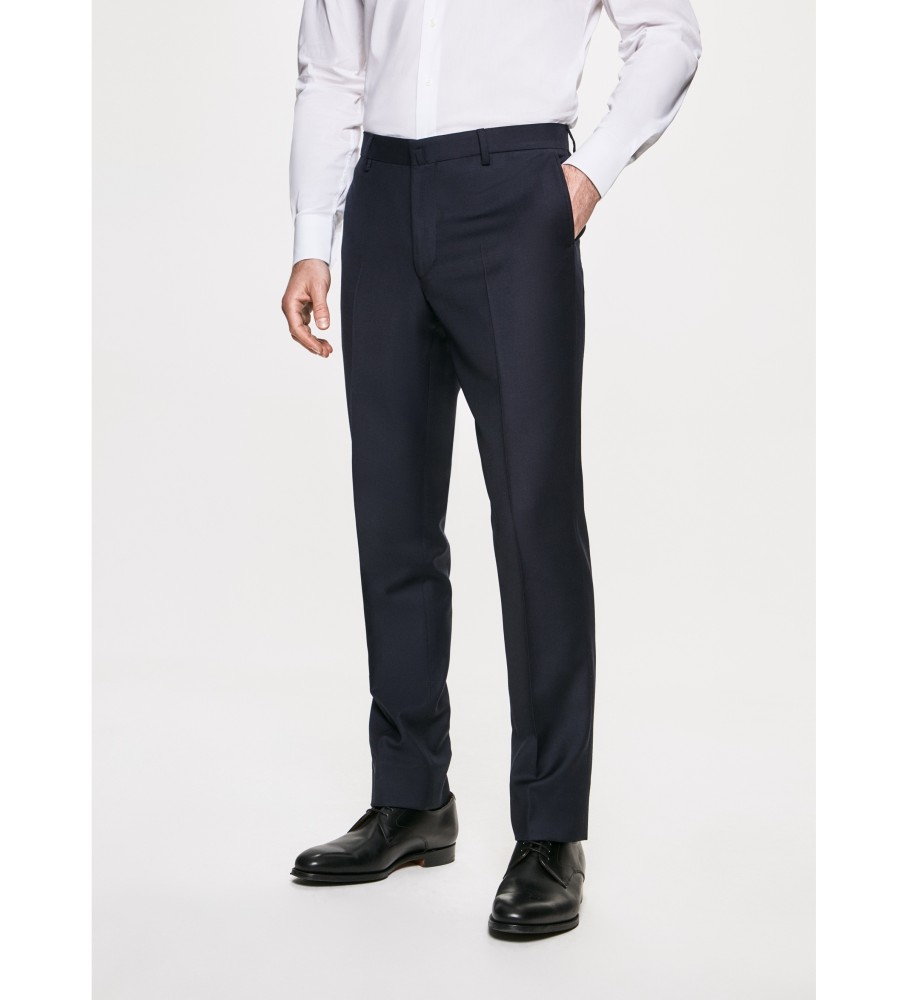 Hackett London für Herren. HM211176 Einfarbige Wollhose navy (32), Lässig, Party, Wolle, Klassisch, Marine