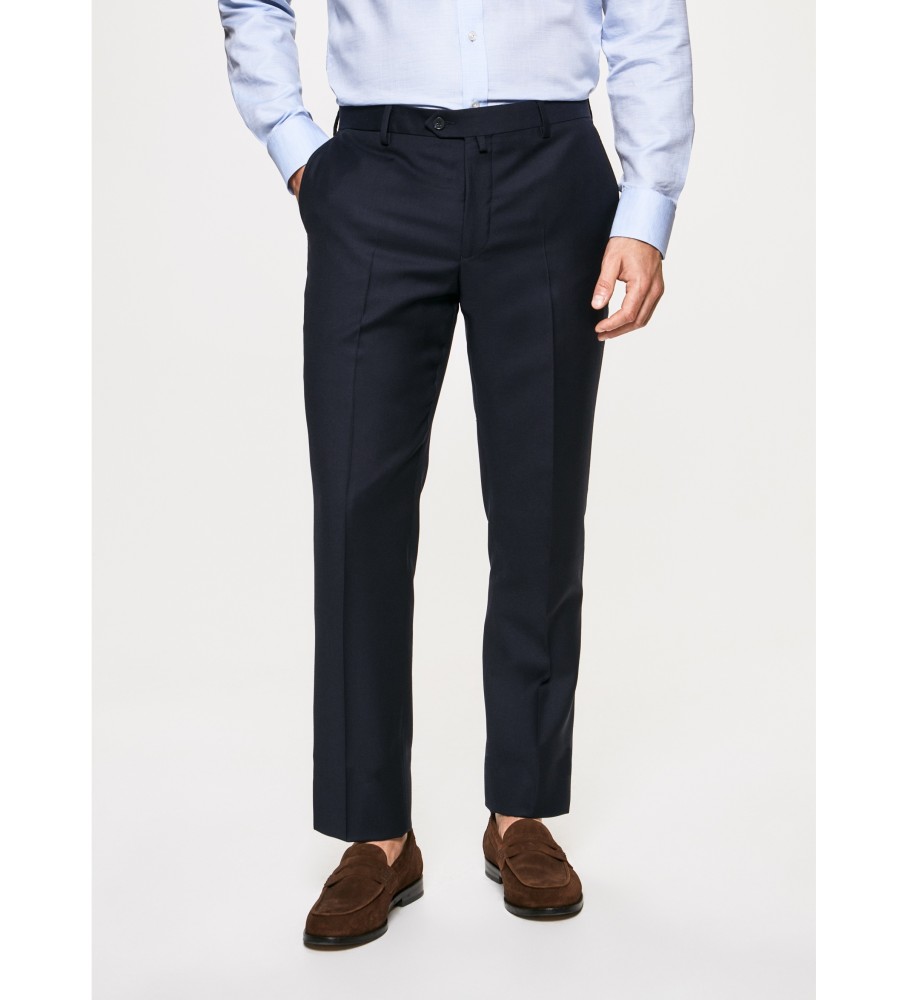 Hackett London für Herren. HM211330 Einfarbige Wollhose navy (36), Lässig, Party, Wolle, Klassisch, Marine