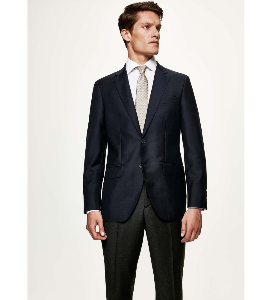 Hackett London für Herren. HM441678 Jacke Lana navy (38/32), Lässig, Party, Wolle, Klassisch, Langarm, Marine