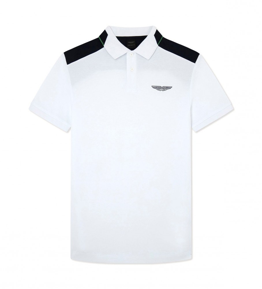 Hackett London für Herren. HM563184 Polo Block weiß (M), Lässig, Baumwolle, Kurzarm