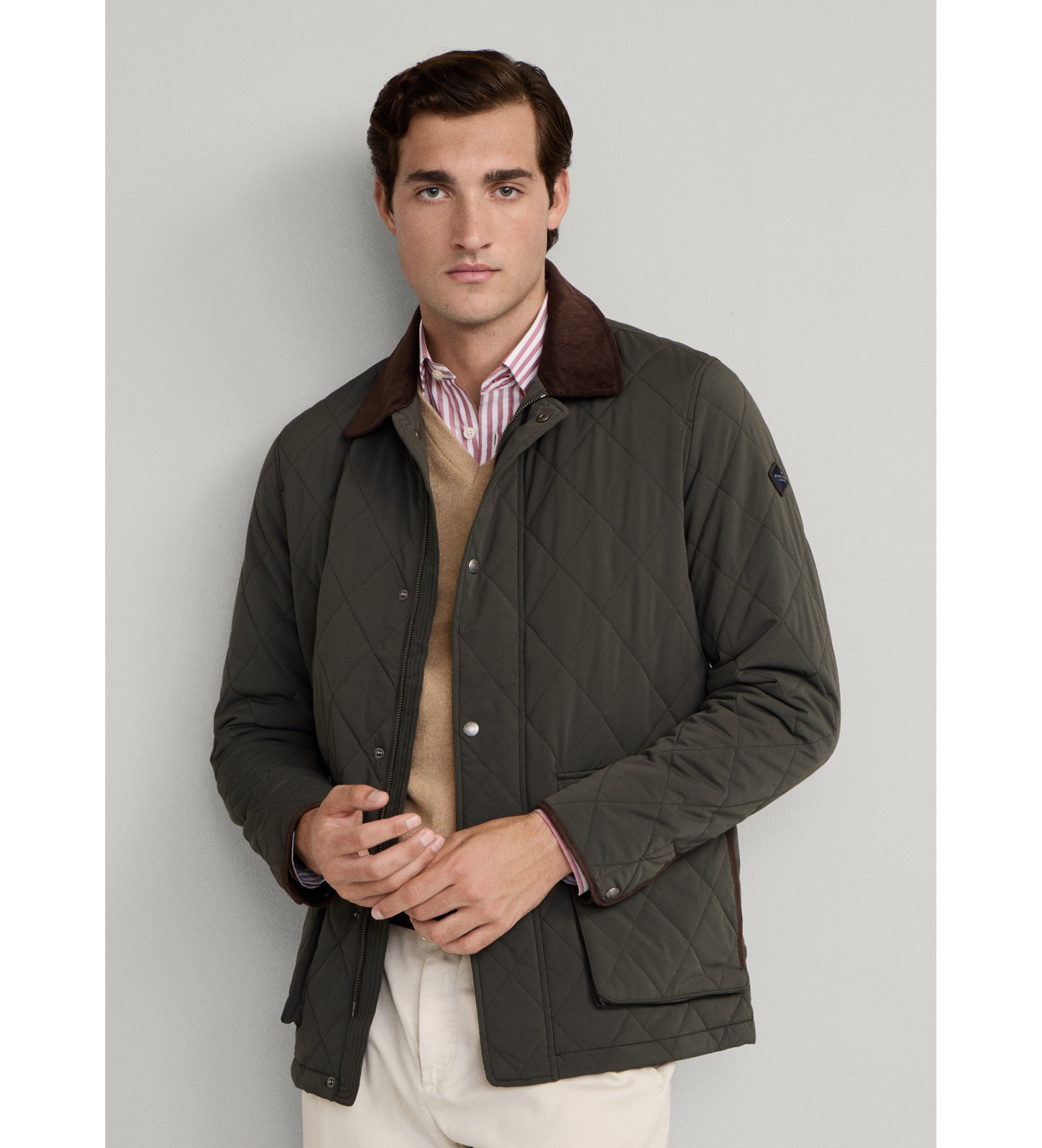 Hackett London für Herren. HM4000067 Gesteppte Jkt Jacke grün (XL), Lässig, Polyester