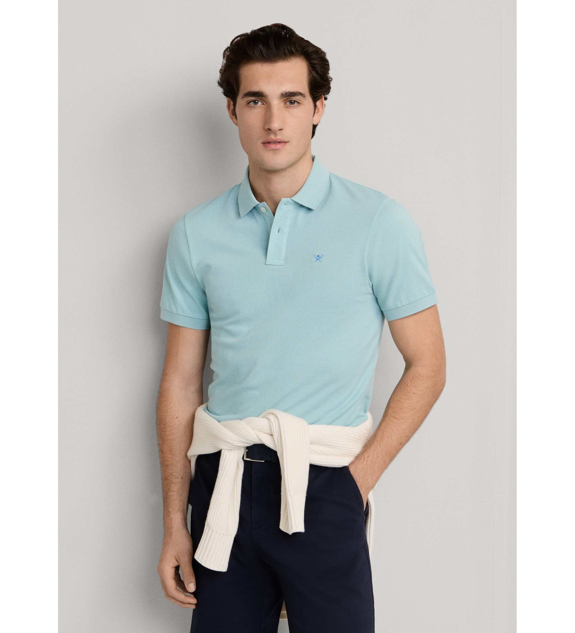 Hackett London für Herren. HM5600148 Slim Fit Polo grün (L), Baumwolle, Klassisch, Kurzarm