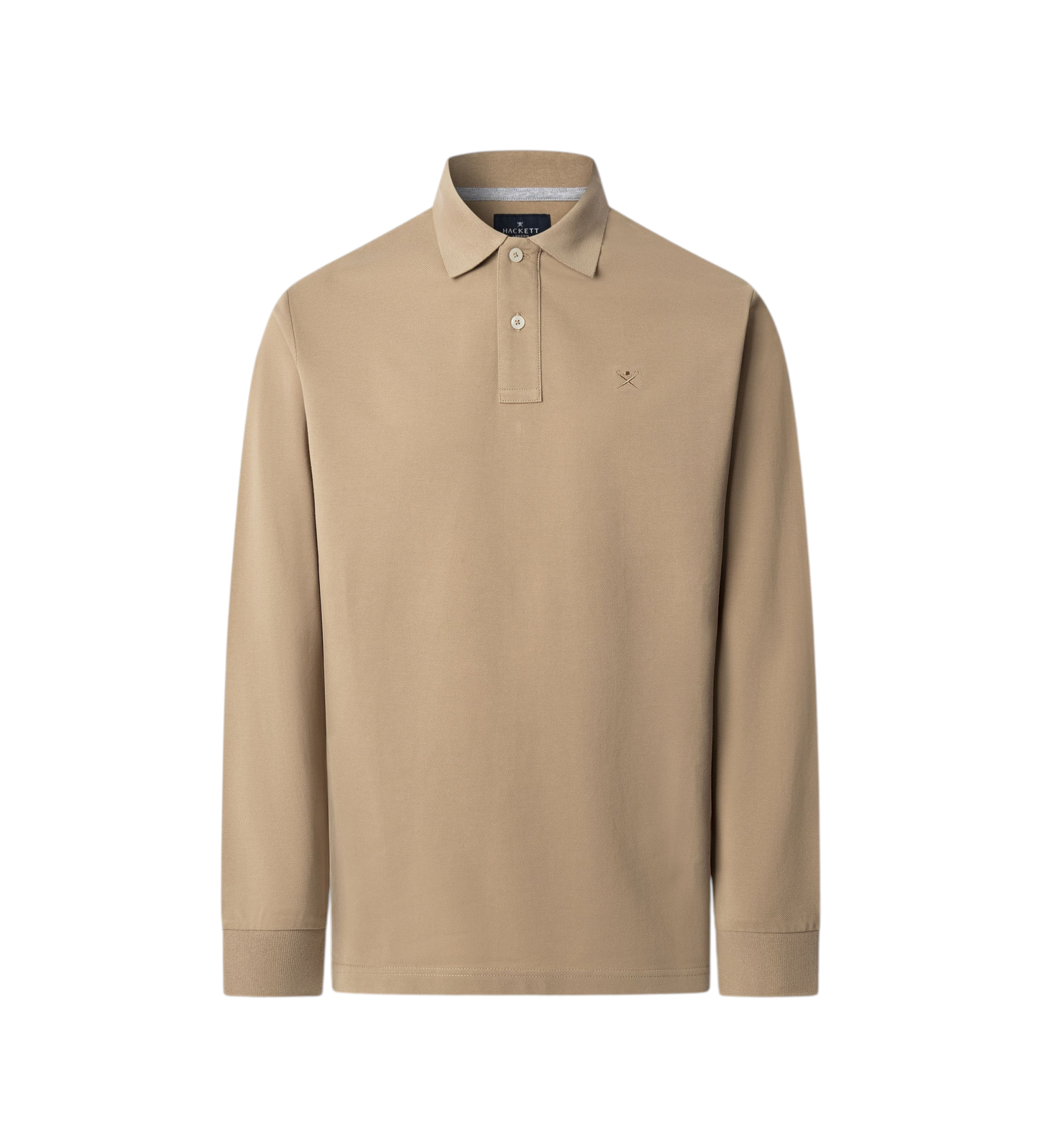 Hackett London für Herren. HM5500022 Slim Fit Poloshirt beige (S), Lässig, Baumwolle, Langarm