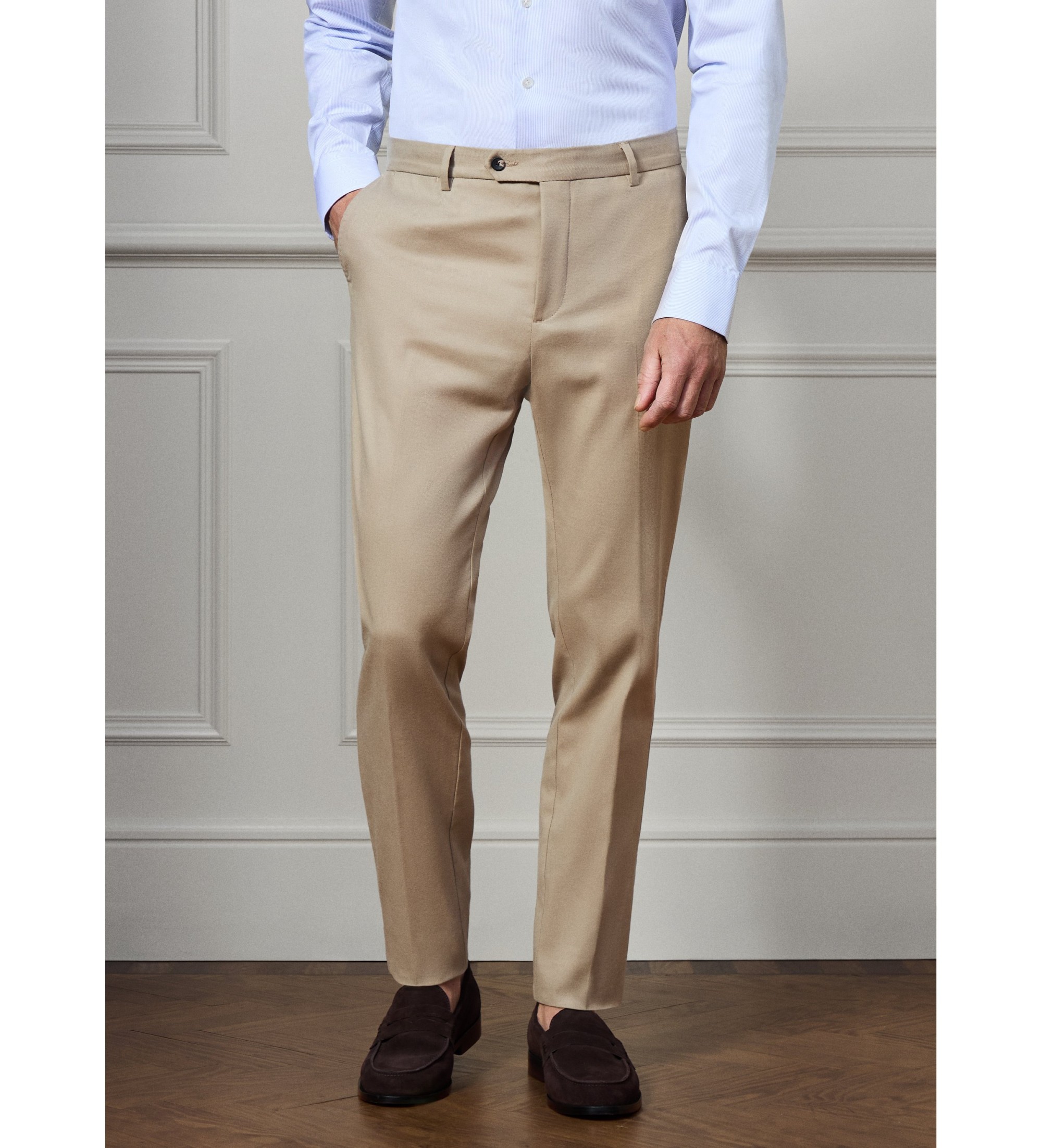 Hackett London für Herren. HM212602 Ken beige Hose (30/34), Lässig, Baumwolle