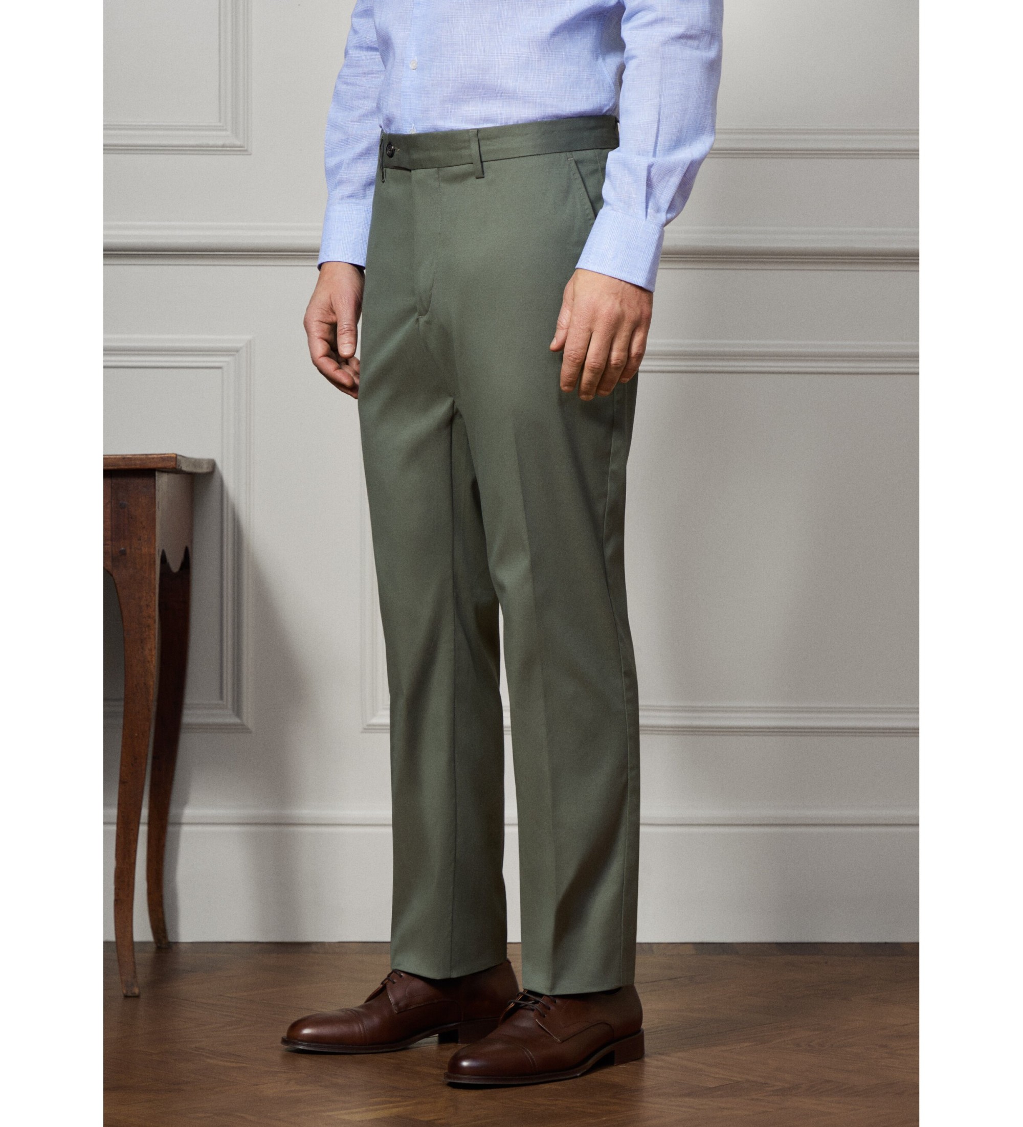 Hackett London für Herren. HM212603 San grüne Hose (32/34), Lässig, Baumwolle