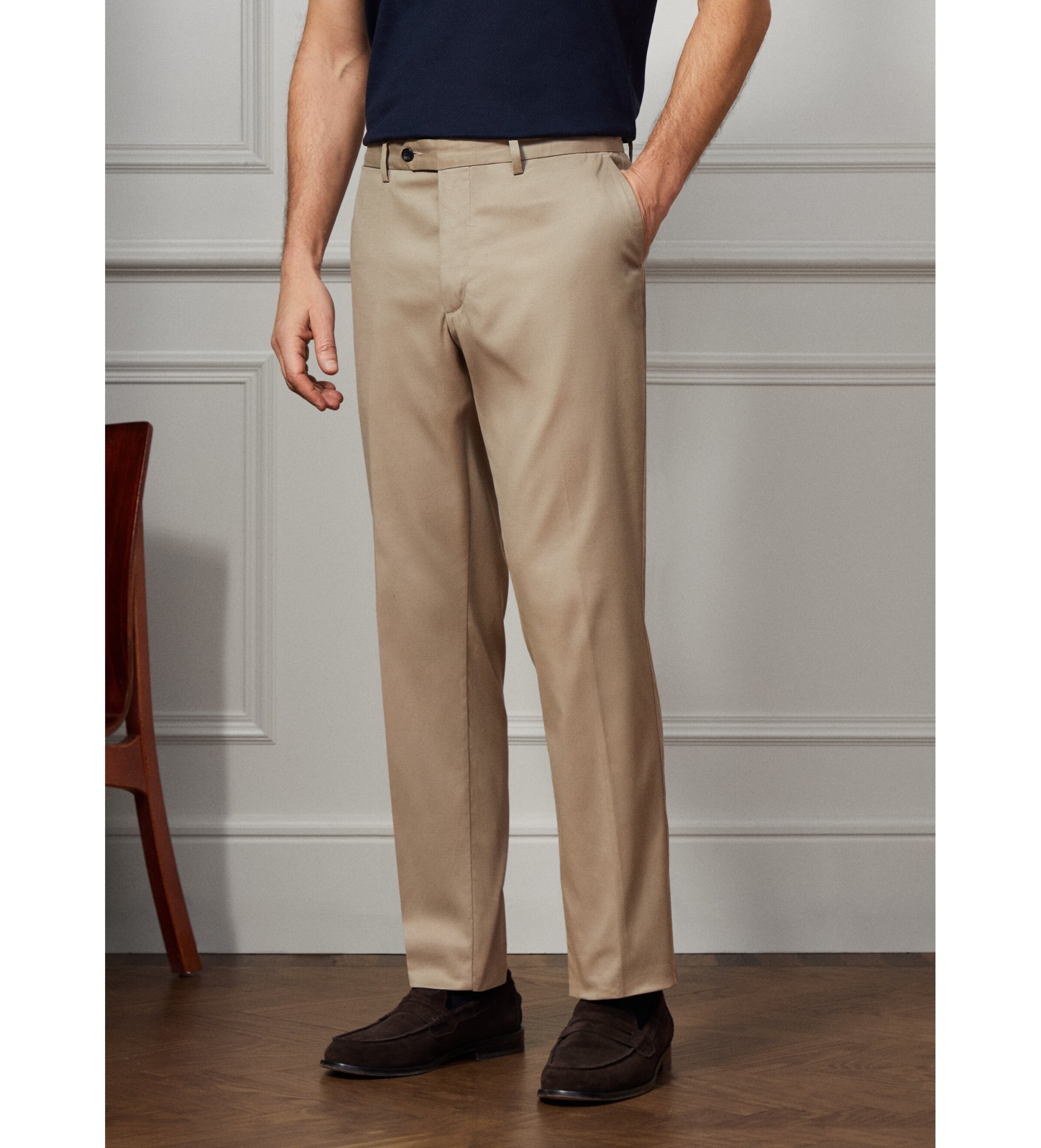 Hackett London für Herren. HM212603 San beige Hose (32/34), Lässig, Baumwolle