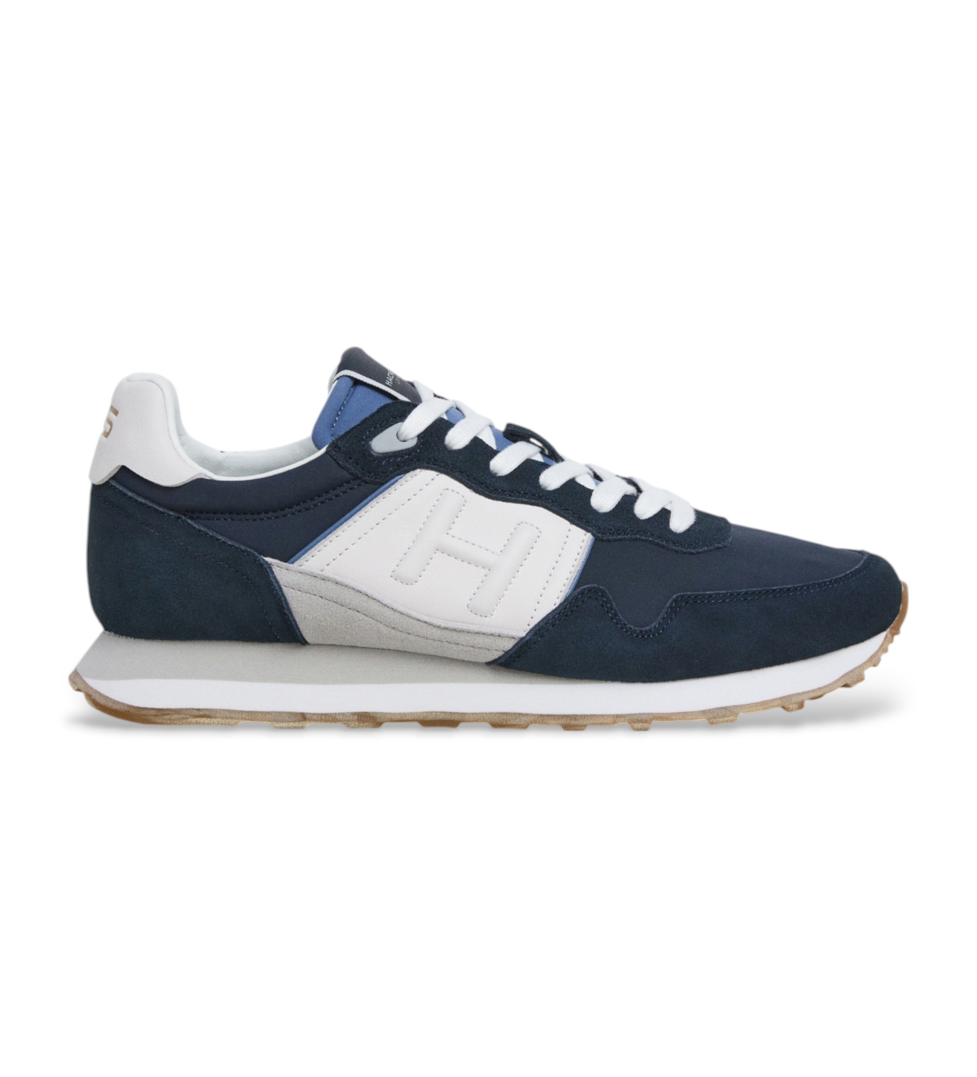 Hackett London für Herren. HMS21445 Telfor Match Leder Turnschuhe navy (43), Wohnung, Schnürsenkel, Lässig, Marine