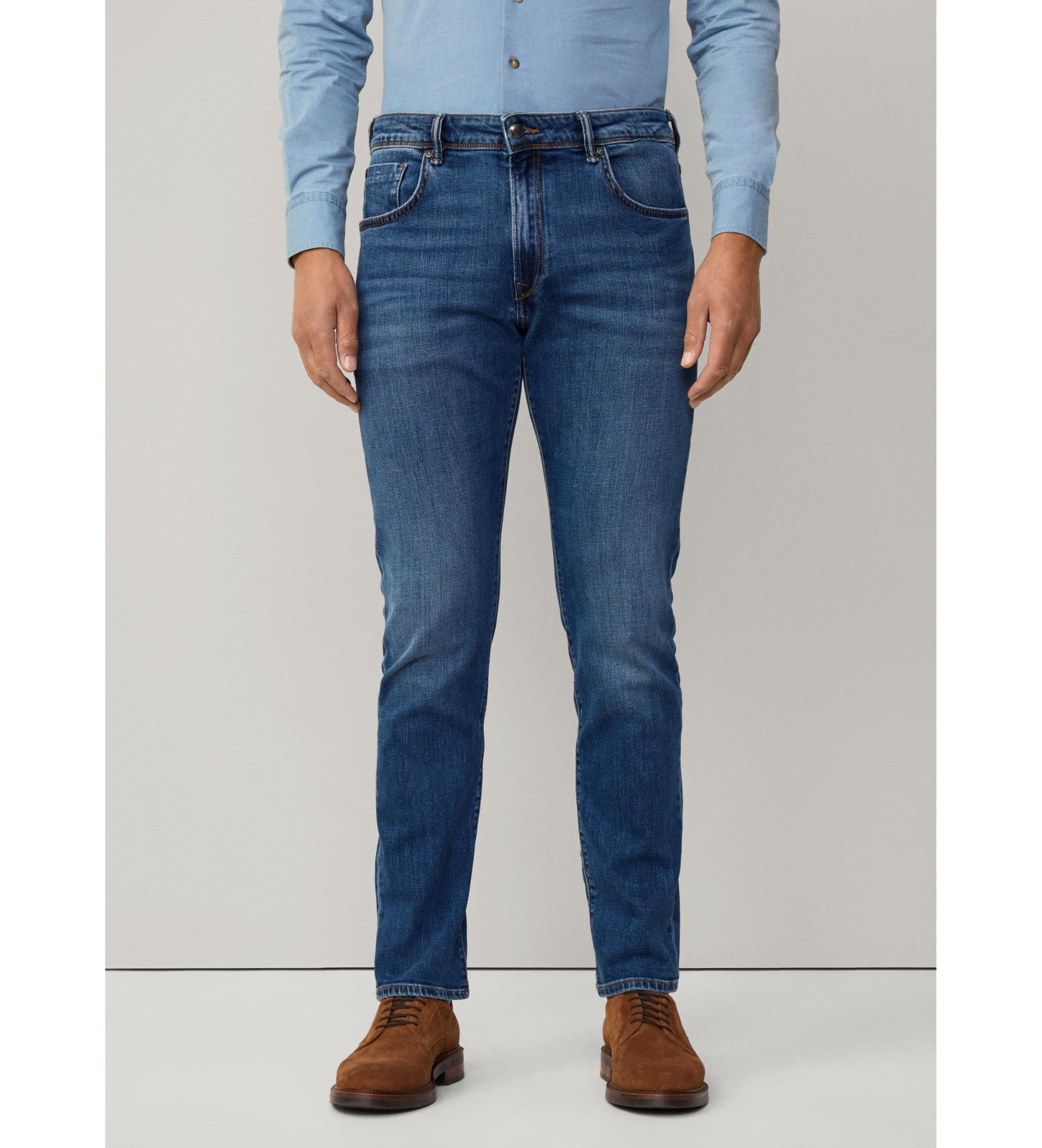 Hackett London für Herren. HM212696 Blaue Jeans mit klassischer Passform (32/34), Lässig, Baumwolle, Denim