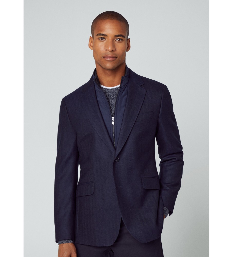Hackett London für Herren. HM443291 Amerikanischer Flan marinière (40/34), Lässig, Party, Wolle, Klassisch, Langarm, Marine
