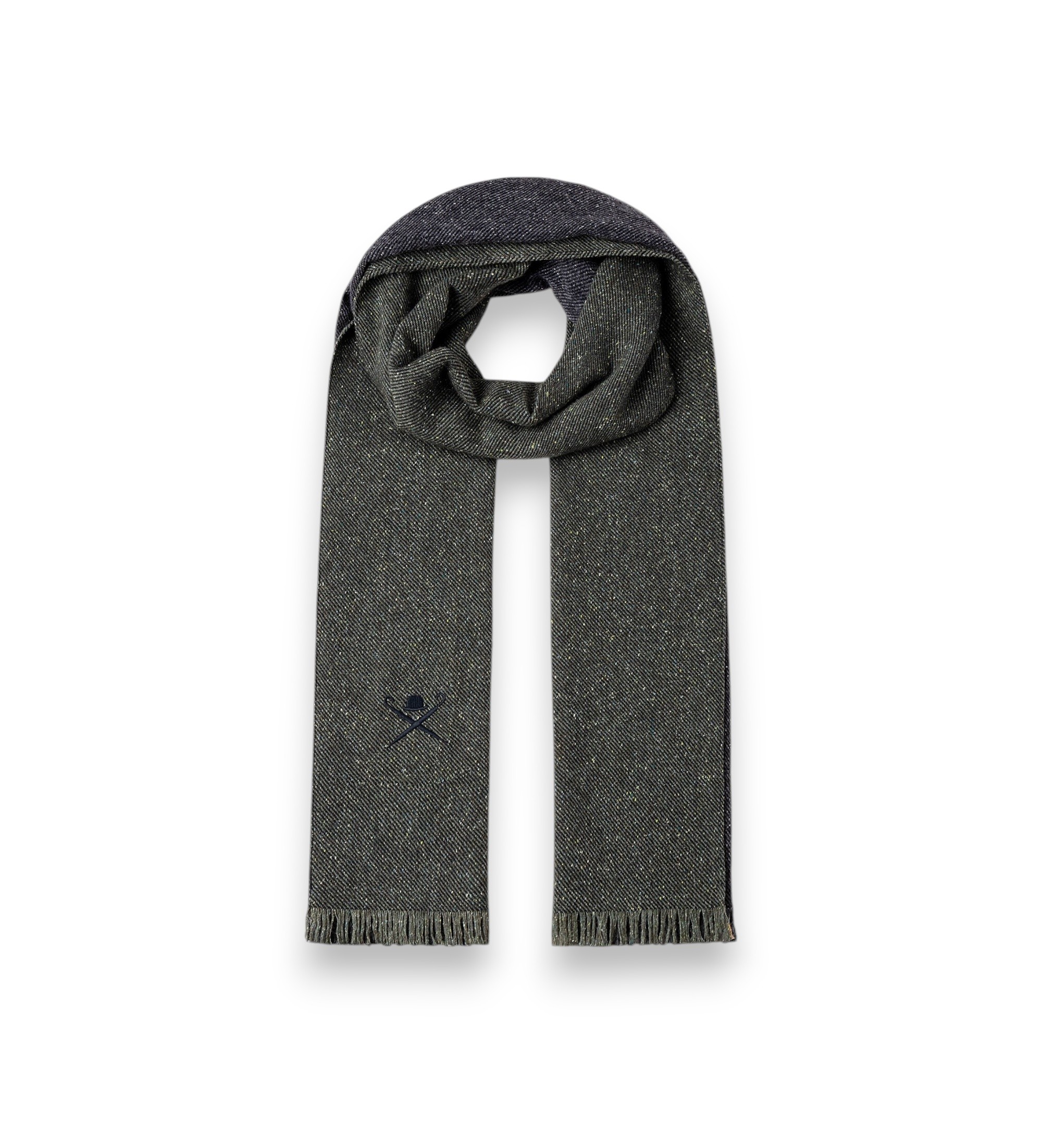 Hackett London für Herren. HM0400118 Grüner Brolly Frisby Schal (OSFA), Lässig, Baumwolle, Klassisch