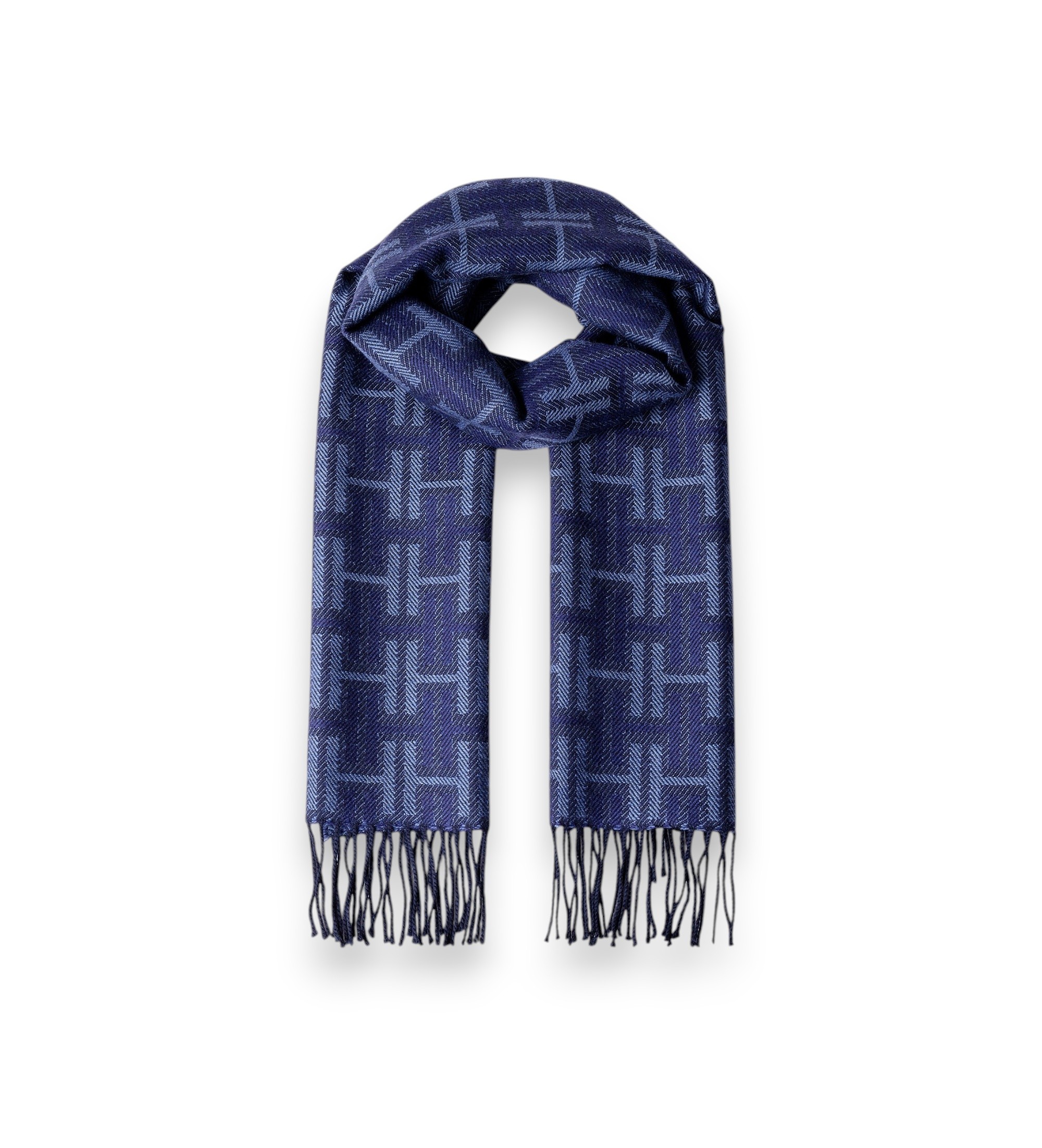 Hackett London für Herren. HM0400111 Blauer Brnd-Schal (OSFA), Lässig, Wolle, Klassisch