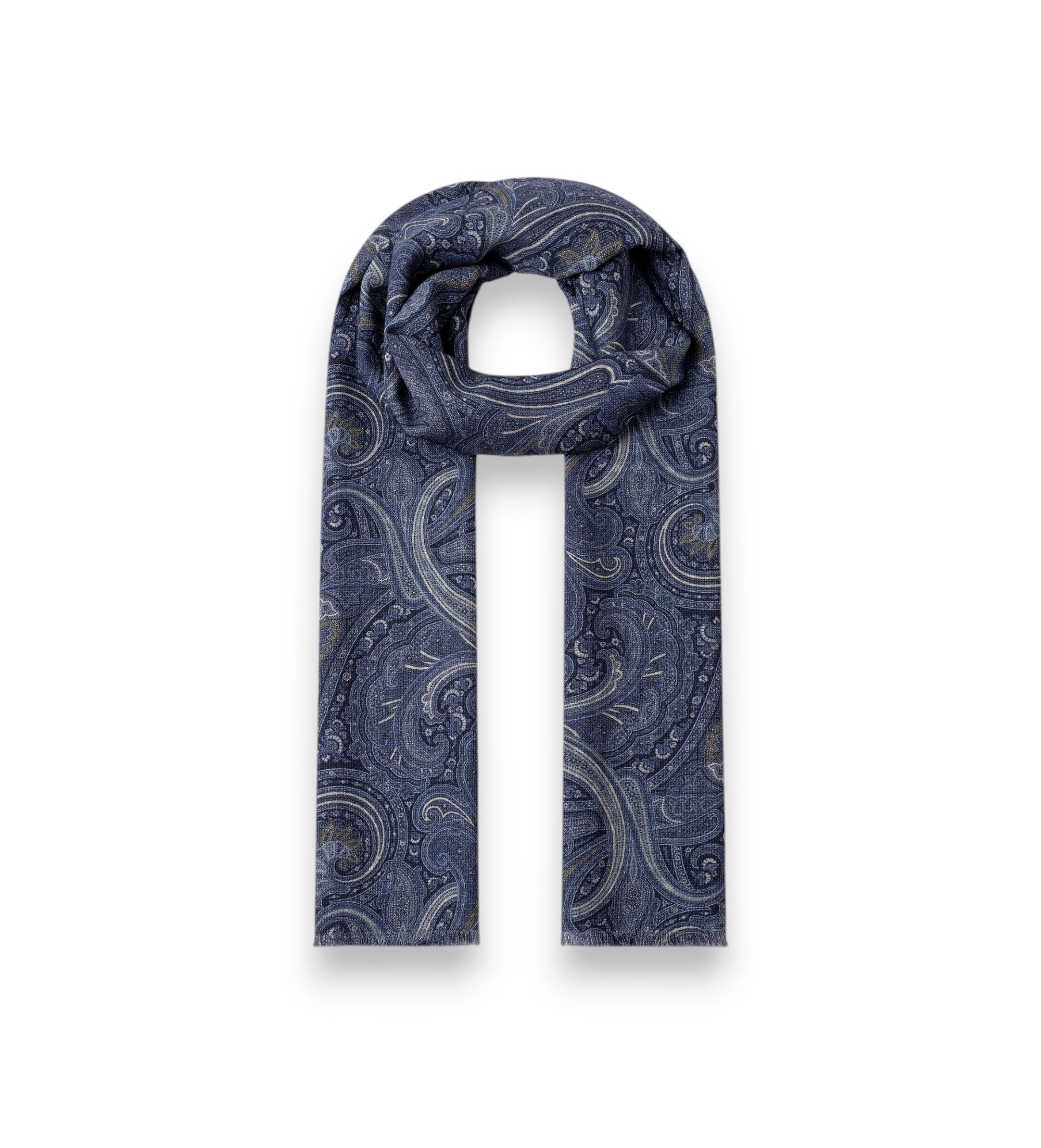 Hackett London für Herren. HM0400120 Schal Mad Paisley marineblau (OSFA), Lässig, Wolle, Klassisch