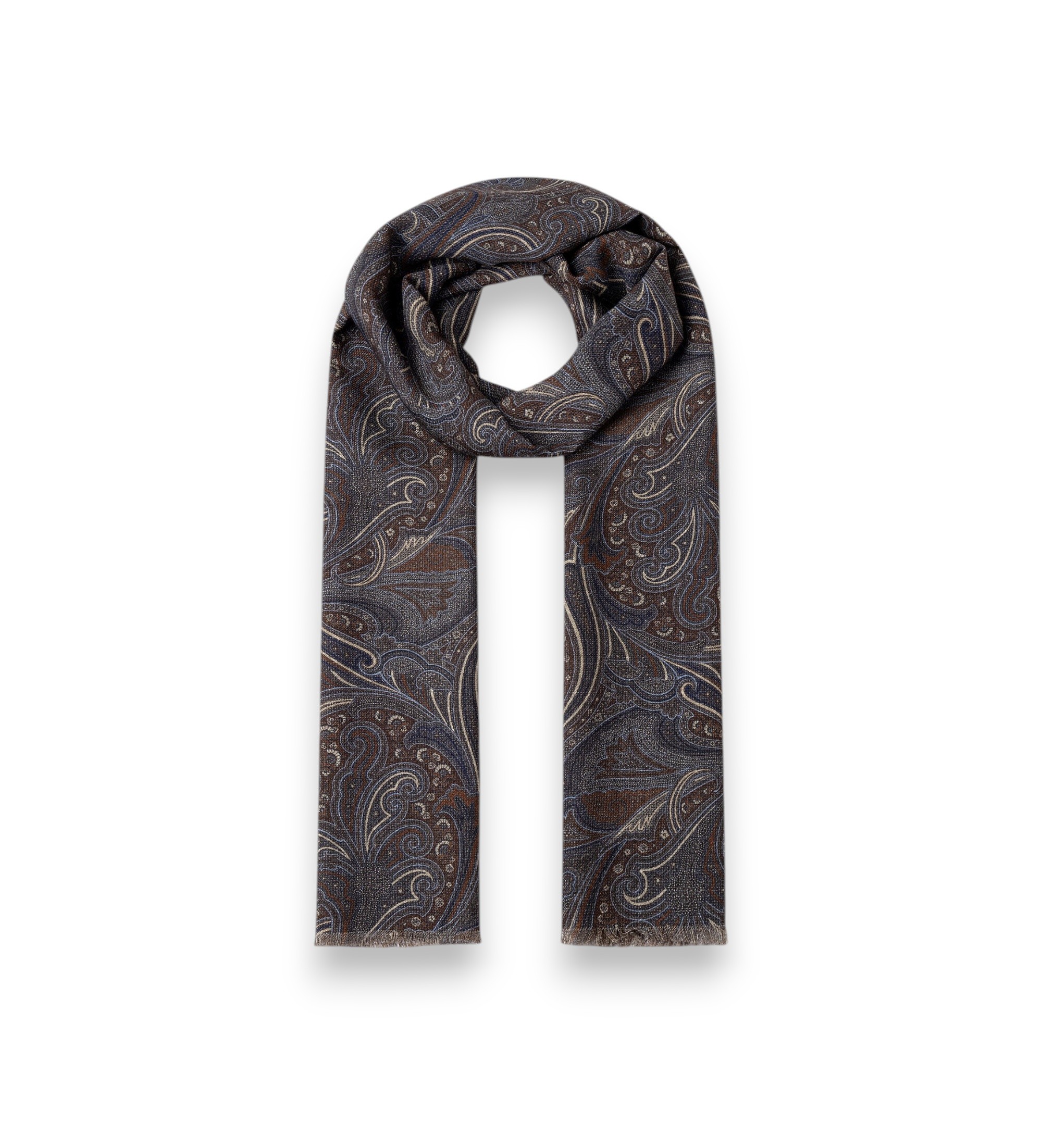 Hackett London für Herren. HM0400120 Brauner ?Mad Paisley?-Schal (OSFA), Lässig, Wolle, Klassisch