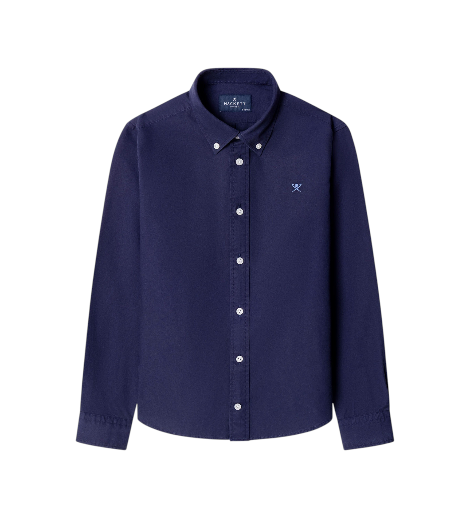 Hackett London für Jungen. HK3000023 Essentielles marineblaues Hemd (15Años= 170cm), Lässig, Baumwolle, Klassisch, Langarm, Kinderbekleidung