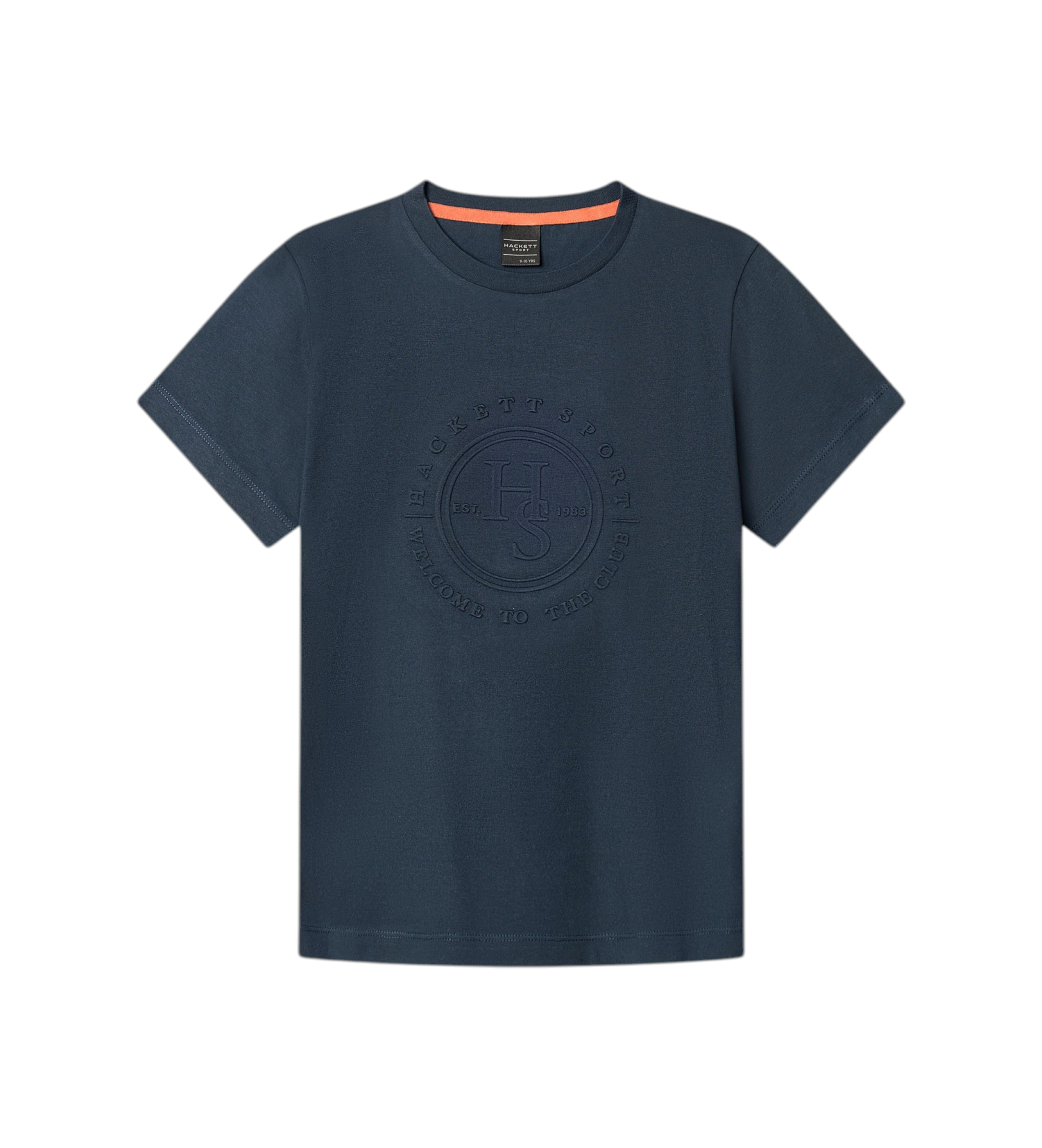 Hackett London für Jungen. HK5000064 Hs Club Emboss T-Shirt marineblau (5años= 110cm), Lässig, Baumwolle, Kurzarm, Kinderbekleidung