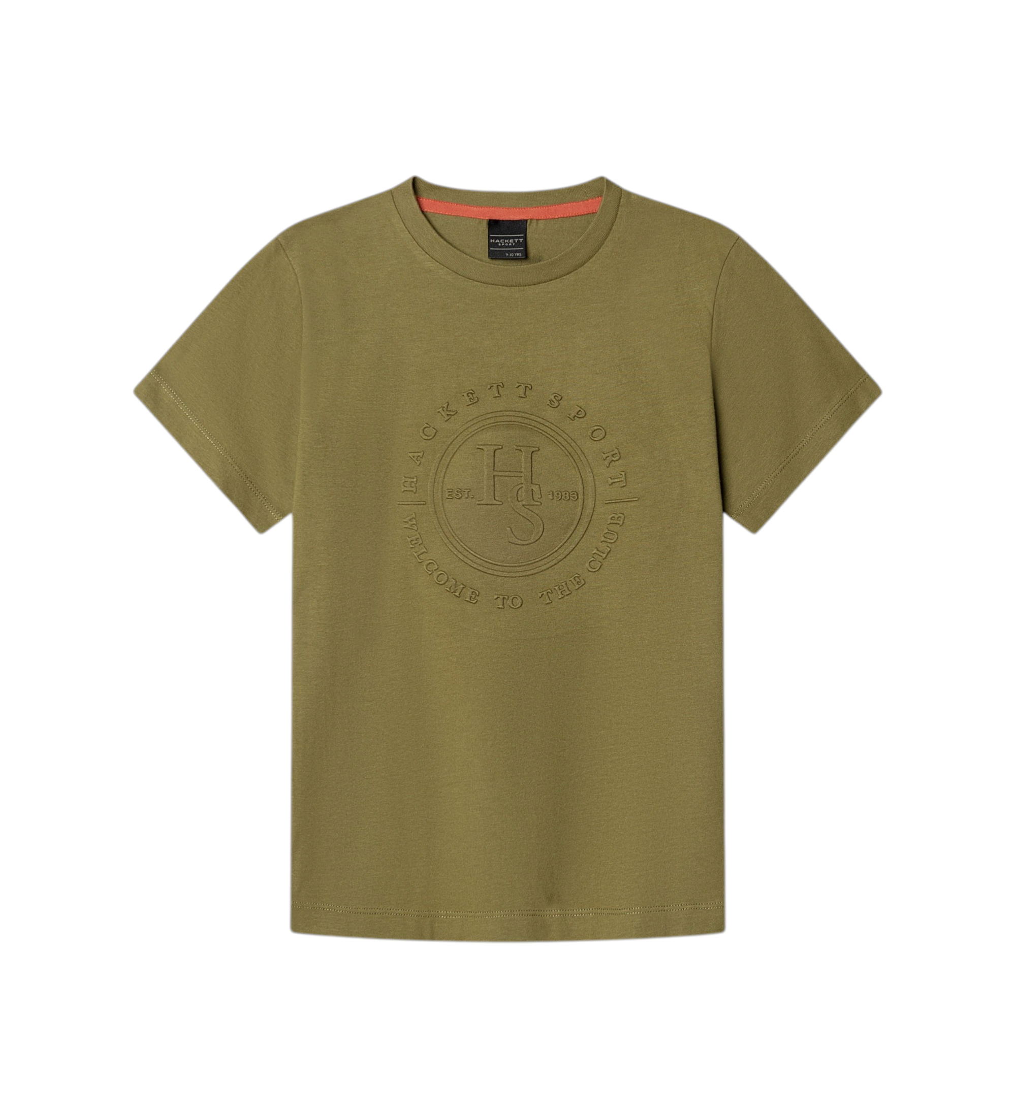 Hackett London für Jungen. HK5000064 Hs Club Emboss T-Shirt, grün (2años= 92cm), Lässig, Baumwolle, Kurzarm, Kinderbekleidung