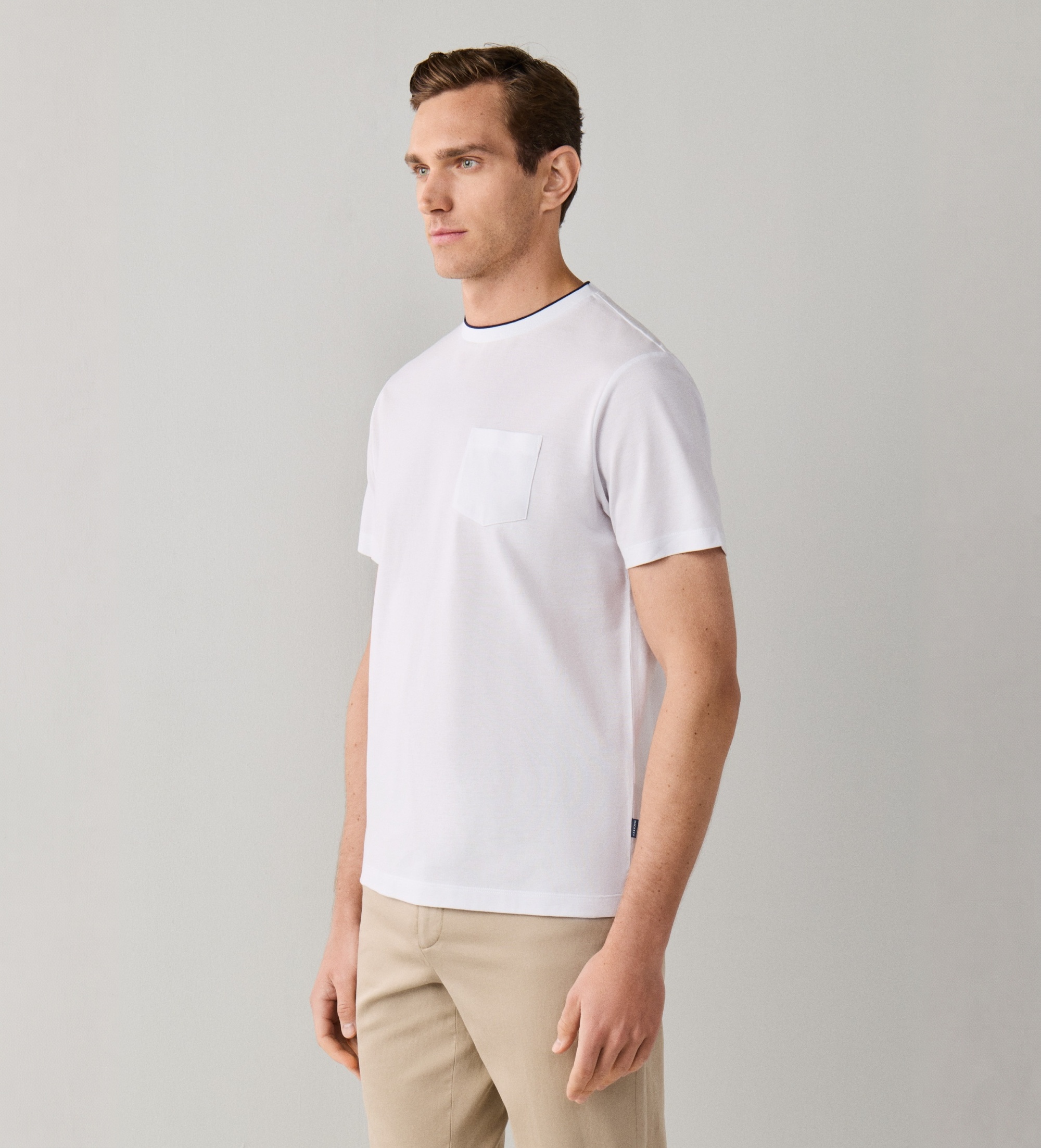 Hackett Londonvoor mannen. HM5000126 Merc Pique T-shirt wit (XL), Casual, Katoen, Korte mouwen