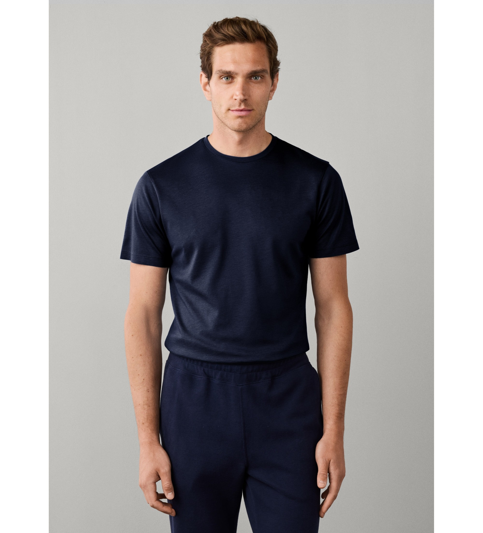 Hackett London für Herren. HM5000153 Pique T-Shirt marineblau (L), Lässig, Kurzarm, Lyocell