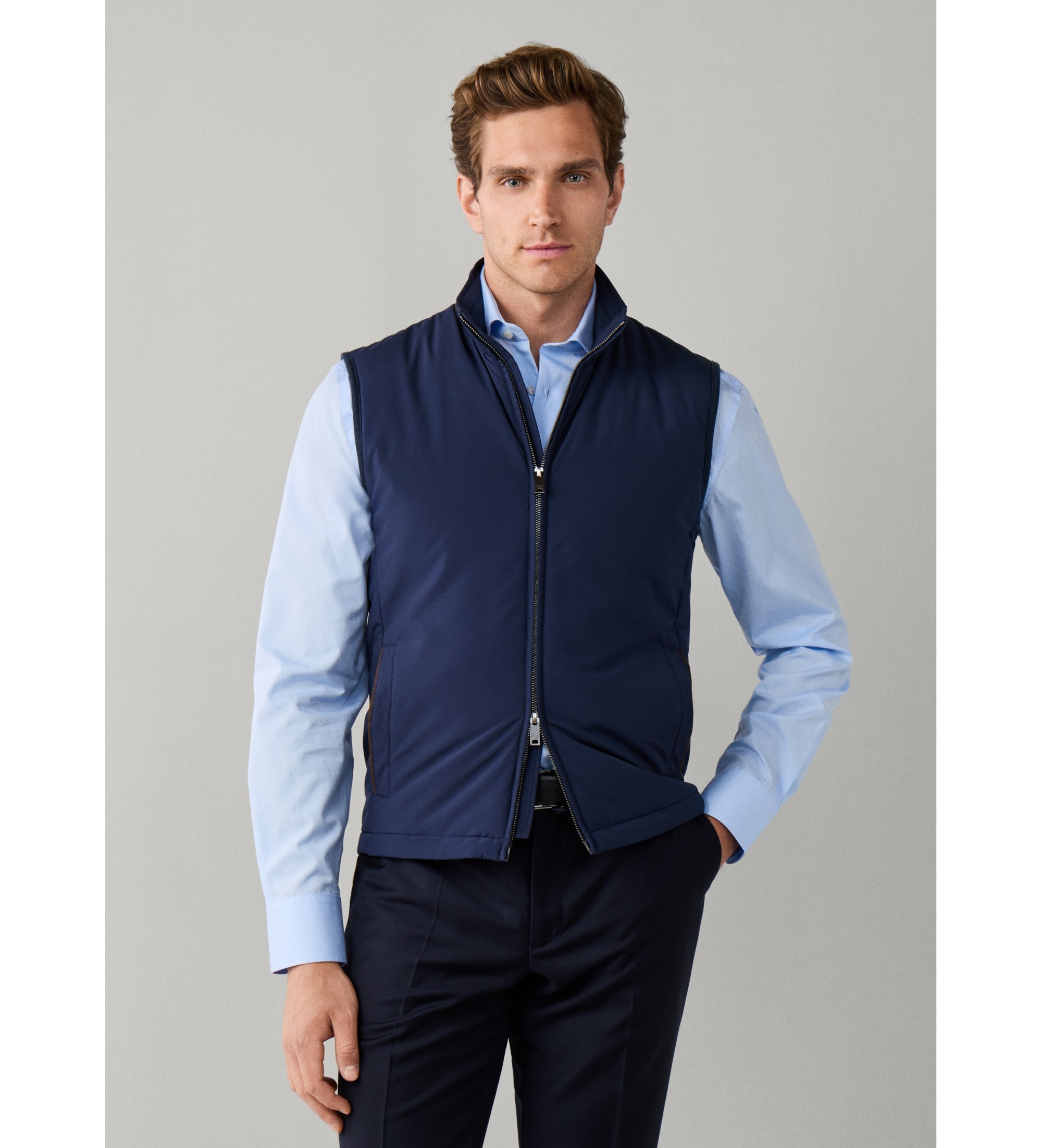 Hackett London für Herren. HM4000241 Windsor-Weste marineblau (S), Lässig, Klassisch, Polyester