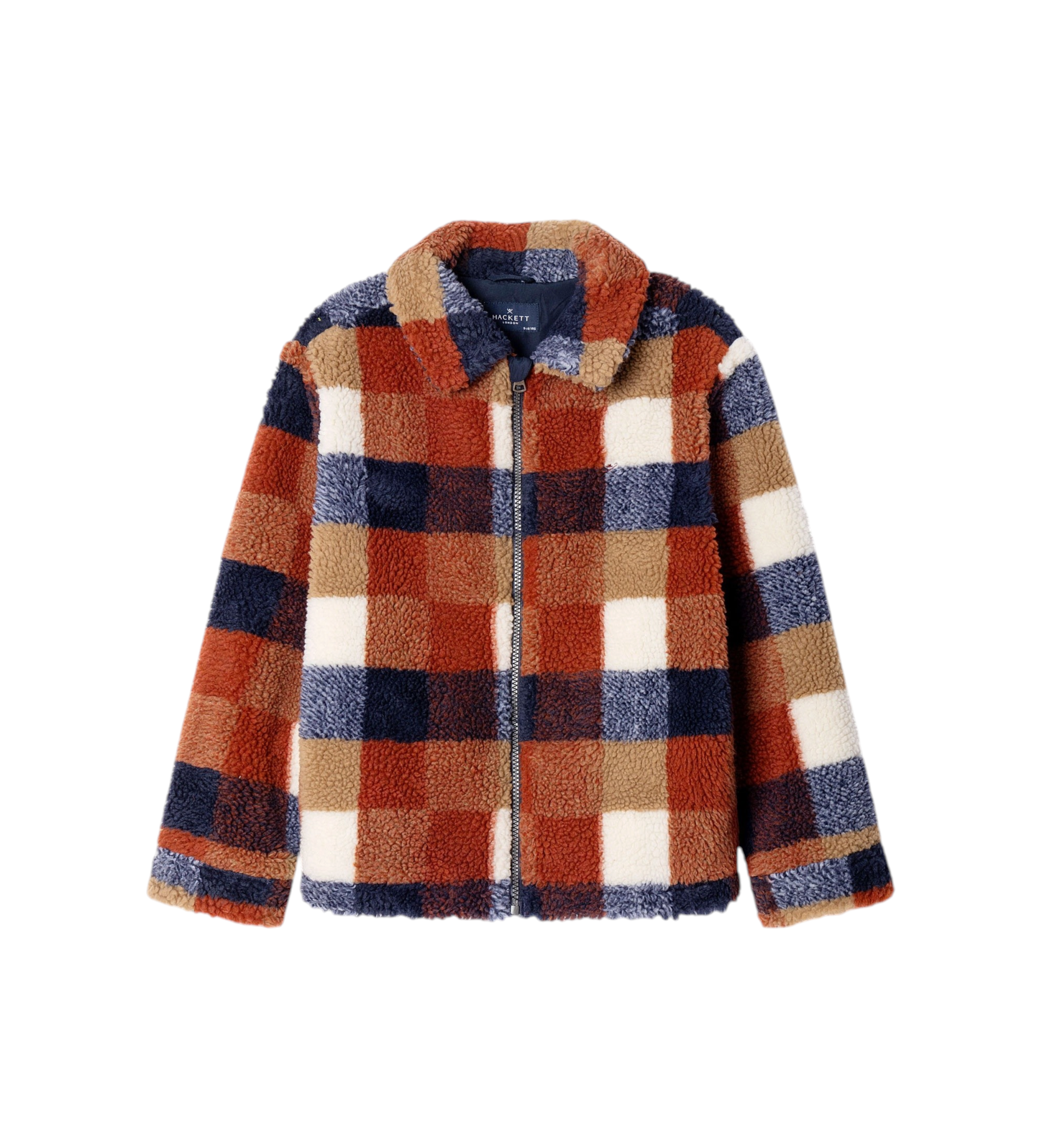 Hackett Londonvoor jongens. HK4000023 Oranje Borg Check jack (13Años= 157cm), Casual, Veelkleurig, Polyester, kinderkleding