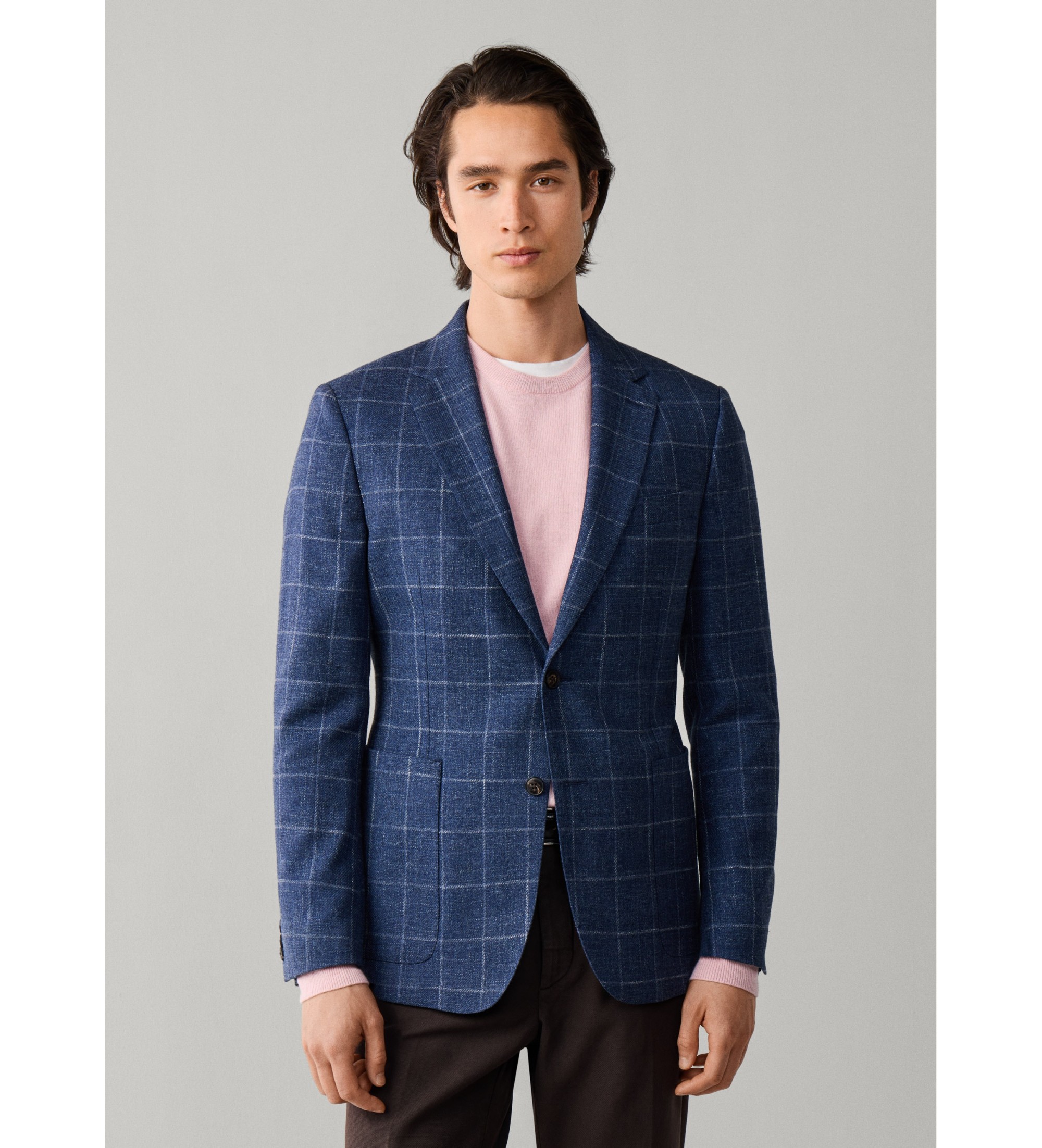 Hackett London für Herren. HM4400233 Jacke Cott Mel blau (46/32), Lässig, Baumwolle, Klassisch