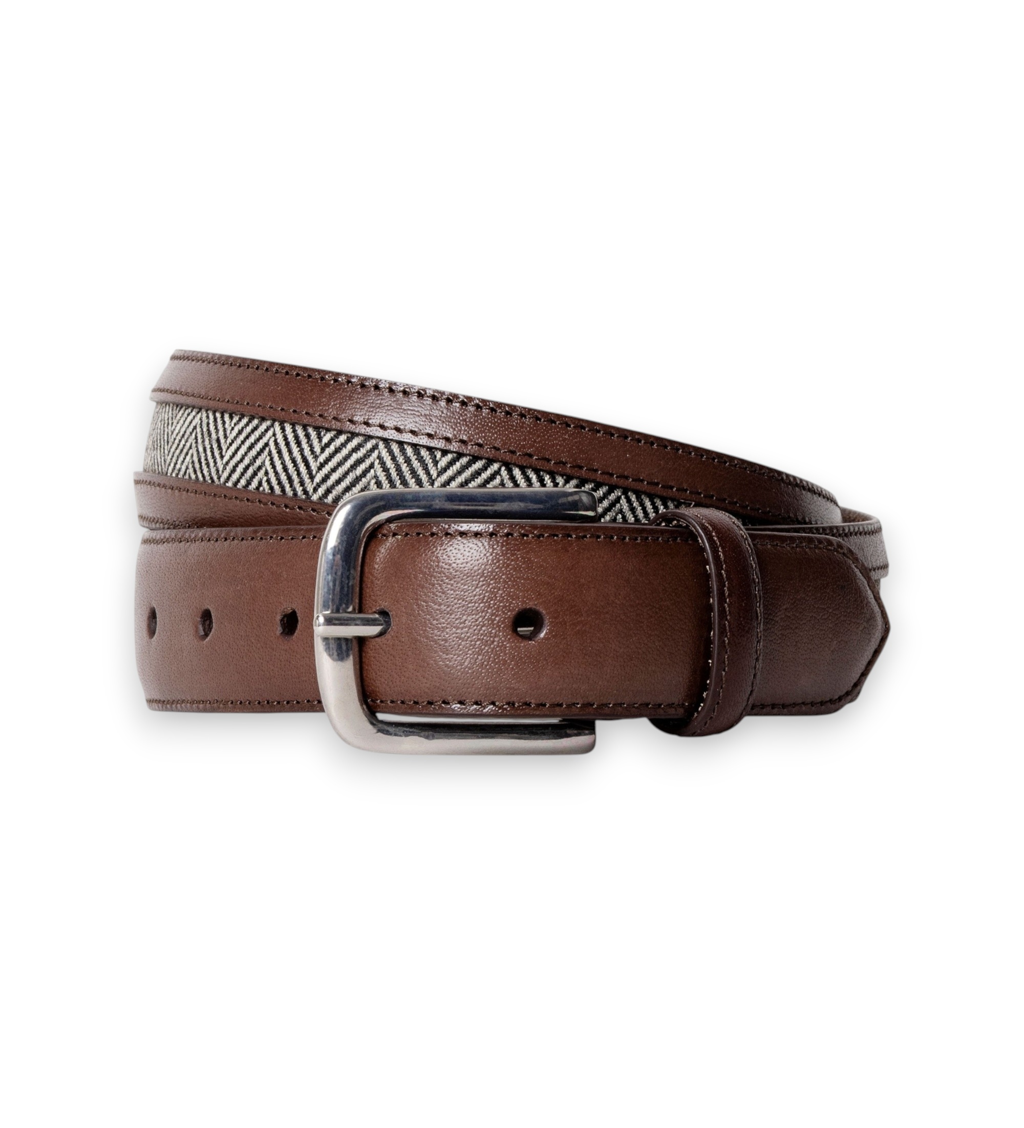 Hackett Londonvoor mannen. HM4100083 Bruine Hrbone leren riem (32), Casual, Klassiek, Leer