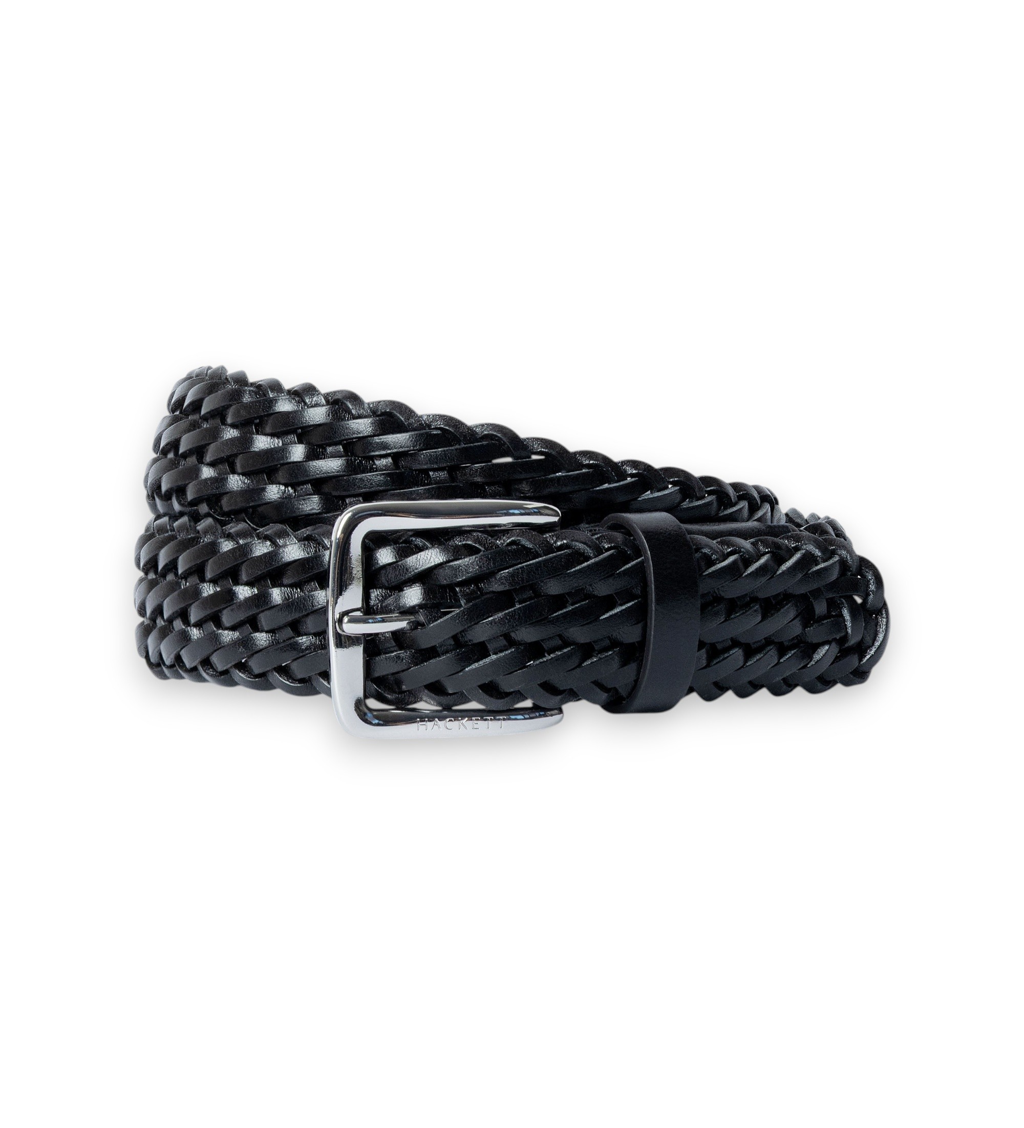Hackett London für Herren. HM4100081 Ledergürtel Plait schwarz (XL), Lässig, Klassisch