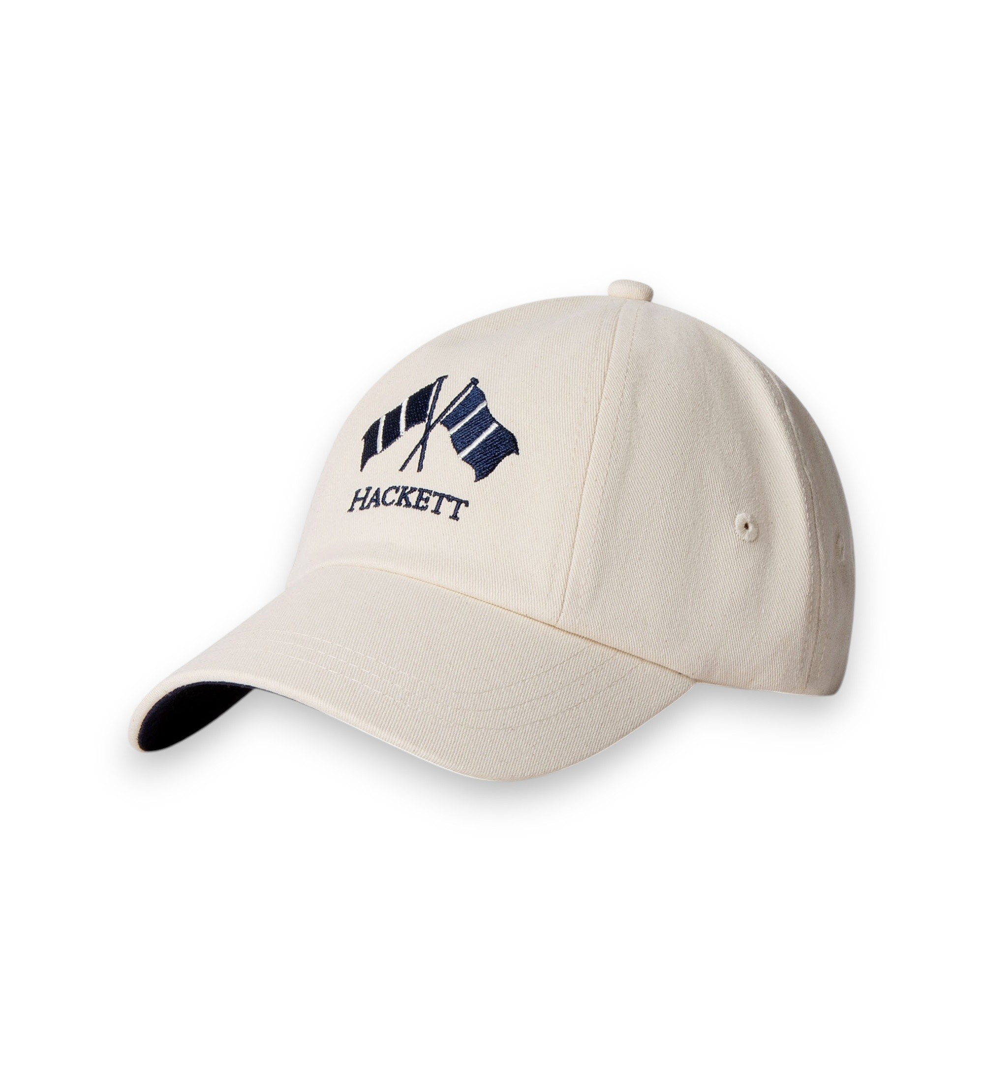 Hackett London für Herren. HM0400139 Weiß gebrochene Heritage-Kappe (OSFA), Lässig, Polyester