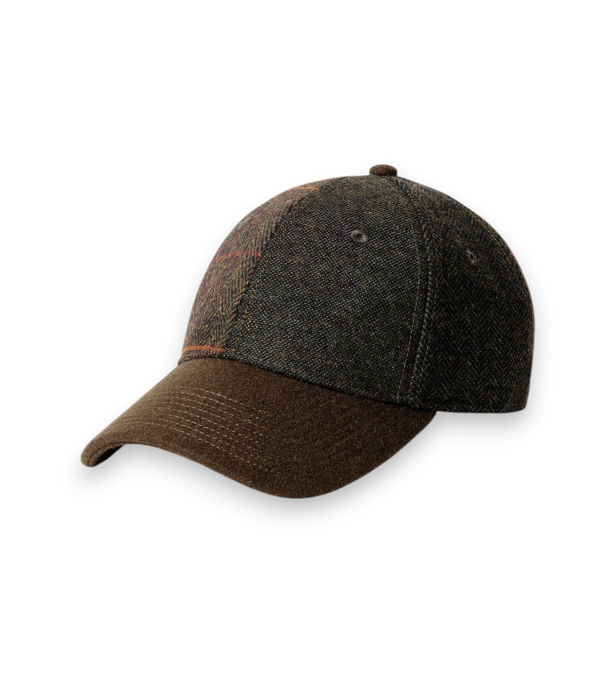 Hackett London für Herren. HM0400106 Grüne Patchwork-Kappe (OSFA), Lässig, Klassisch, Polyester