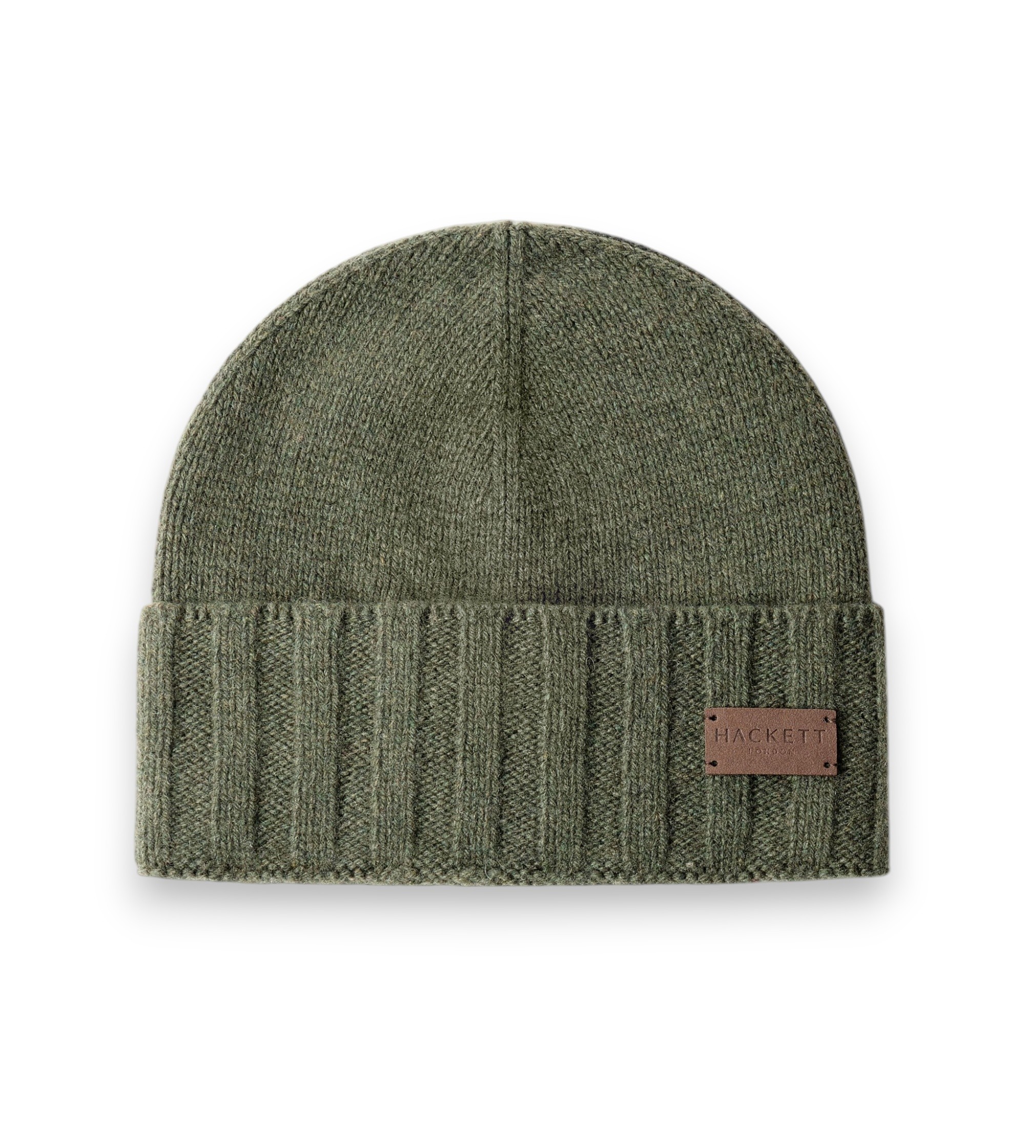Hackett London für Herren. HM0400107 Kaschmirmütze Olivgrün (OSFA), Lässig, Cachemir